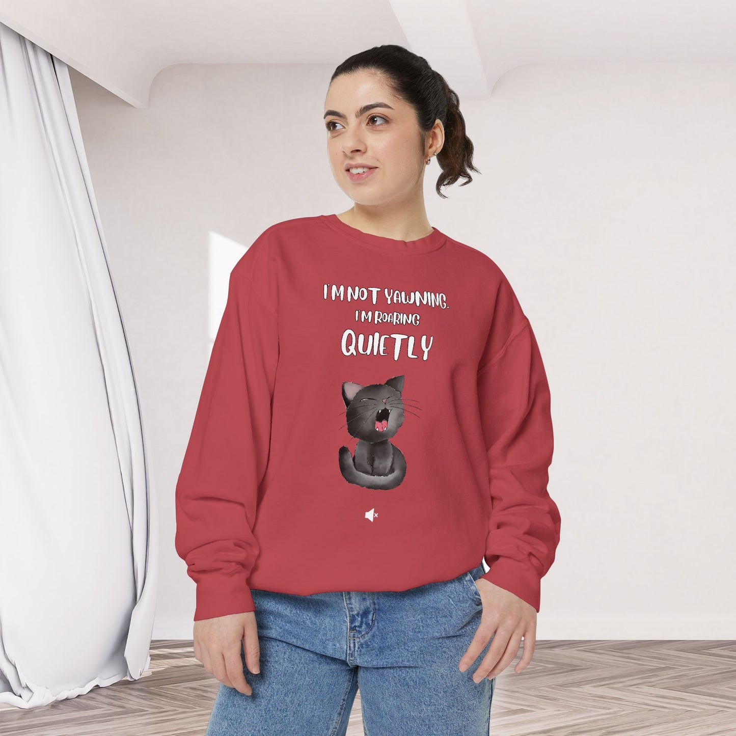 "Roaring Quietly" Cozy Cat Sweatshirt