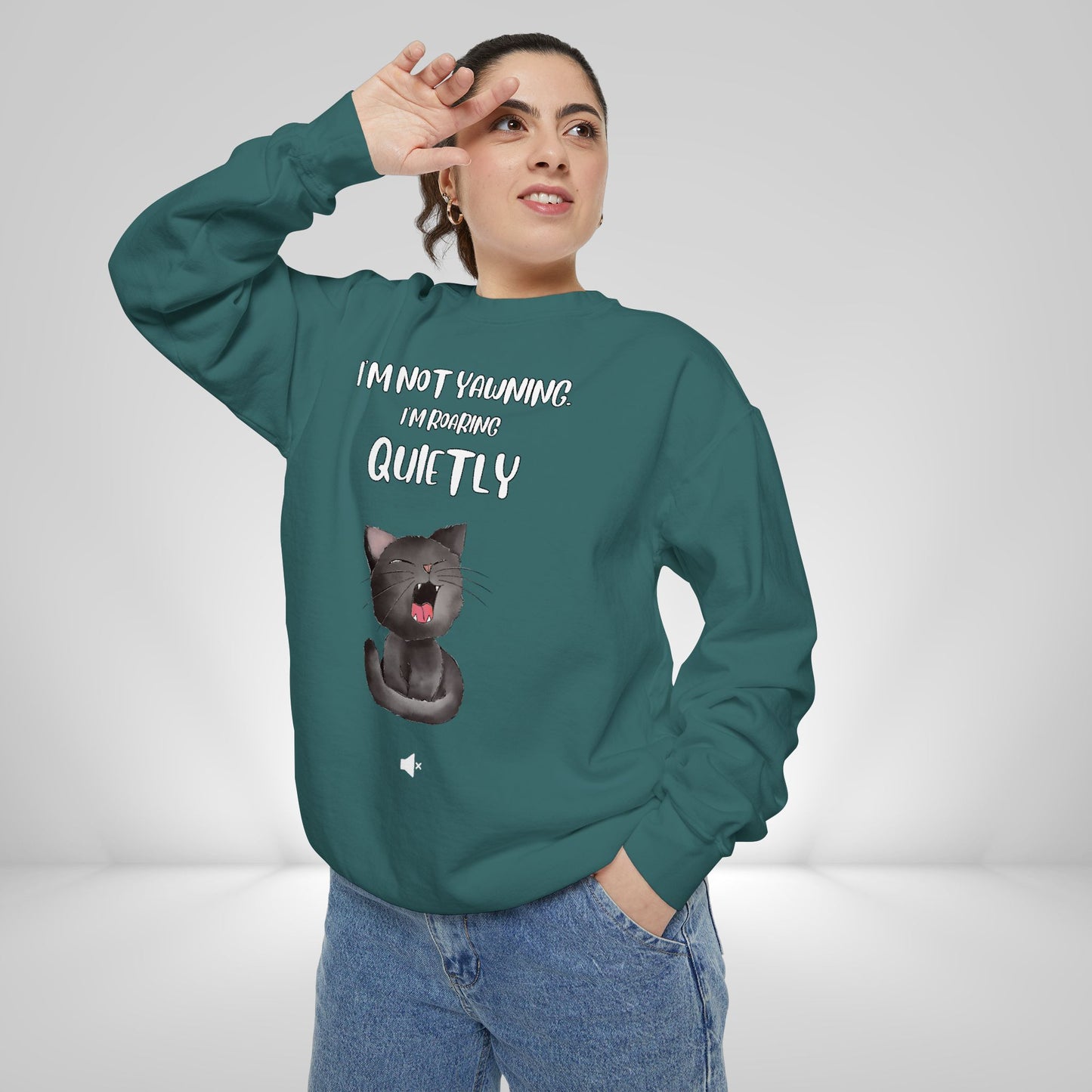 "Roaring Quietly" Cozy Cat Sweatshirt