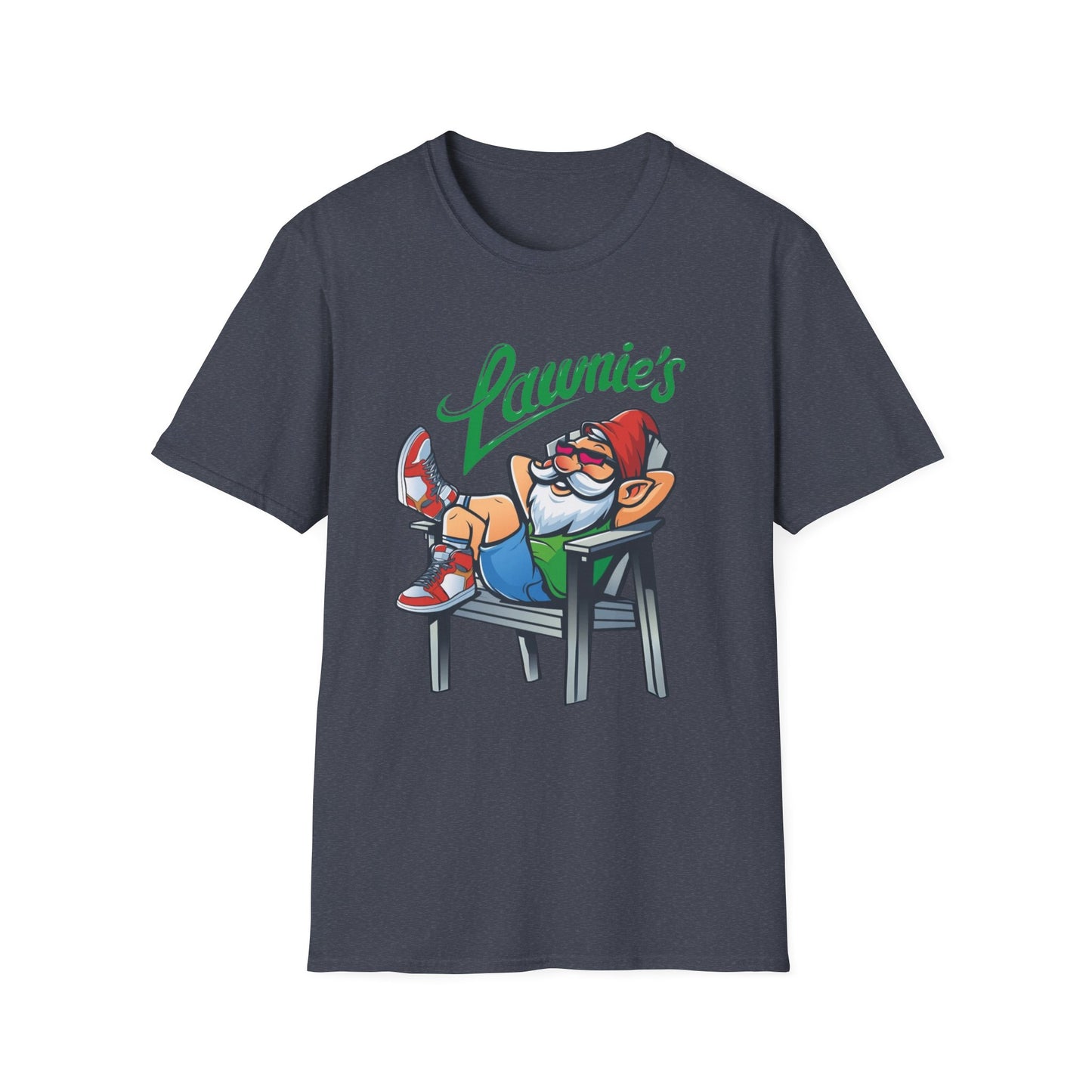 Relaxed Gnome T-Shirt with Lawnie's Design, Unisex Tee for Garden Lovers, Funny Gift for Birthdays, Casual Wear, Relaxation Vibe