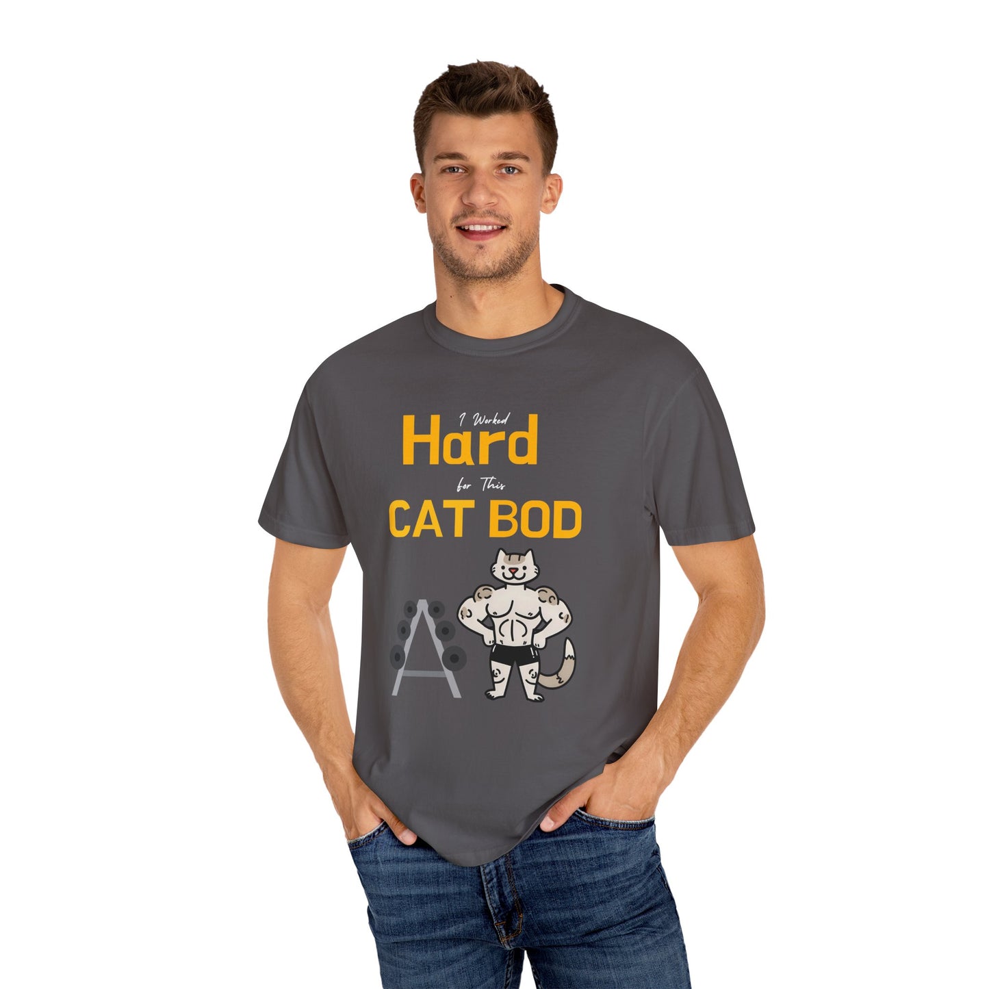 "I Worked Hard for This Cat Bod" Funny Cat T-Shirt