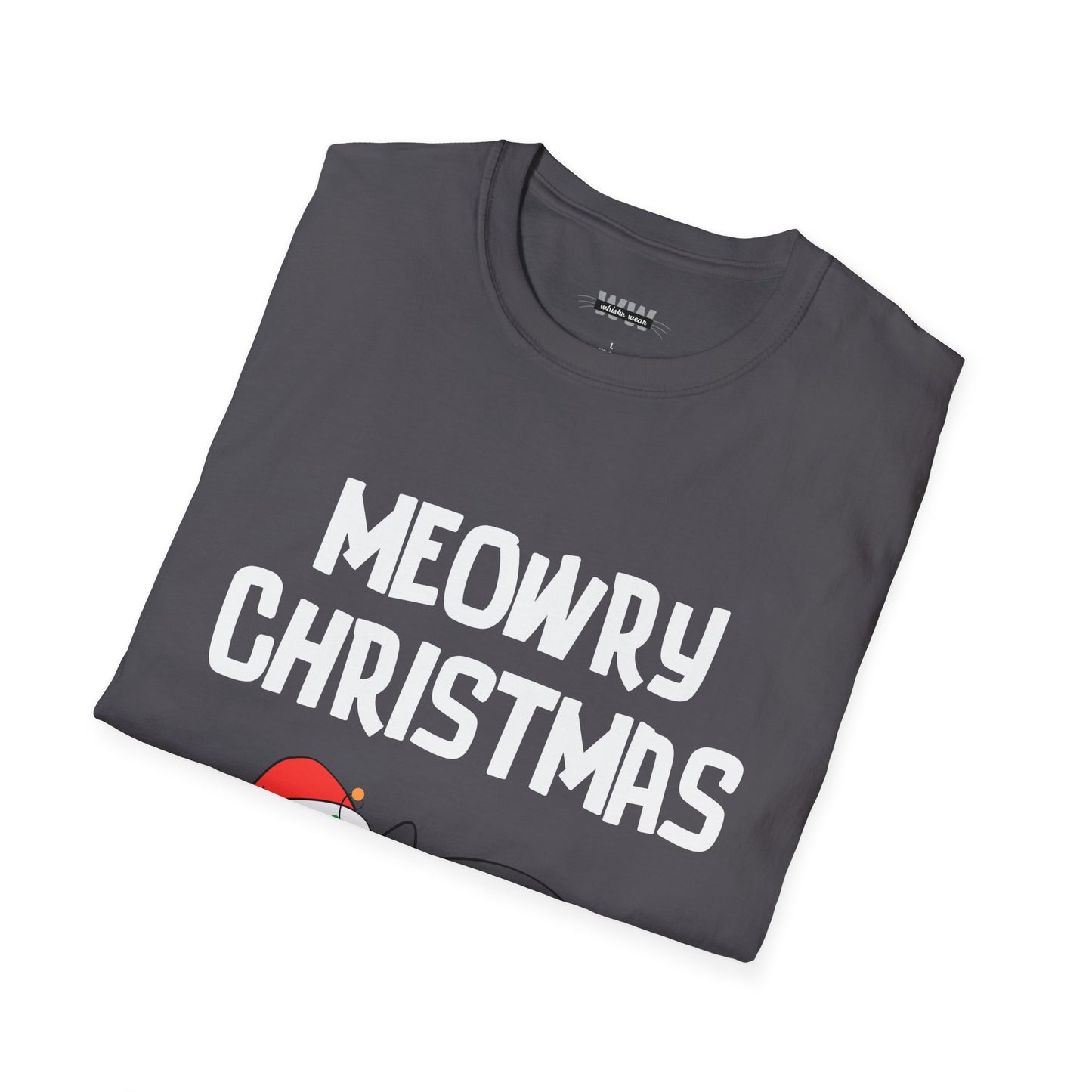 "Meowry Christmas" Funny and Cute Christmas Holiday Cat T-Shirt