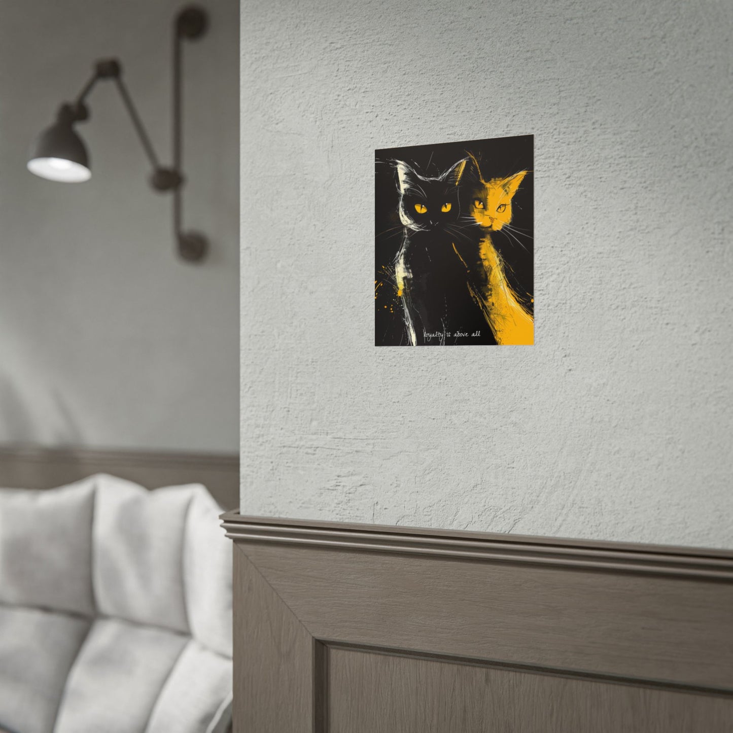 "Loyalty Above All" Anime-Style Cat Poster