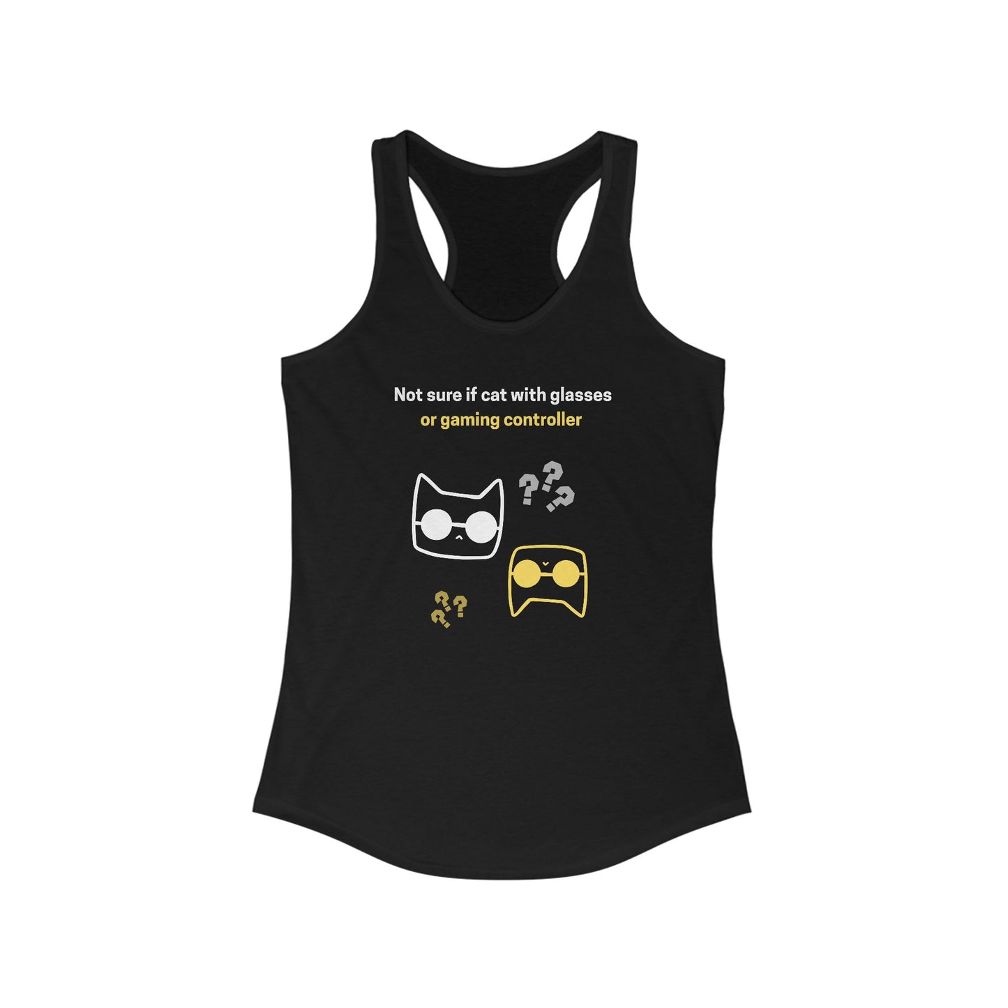 Not Sure If Cat Or Controller Funny Women's Tank Top