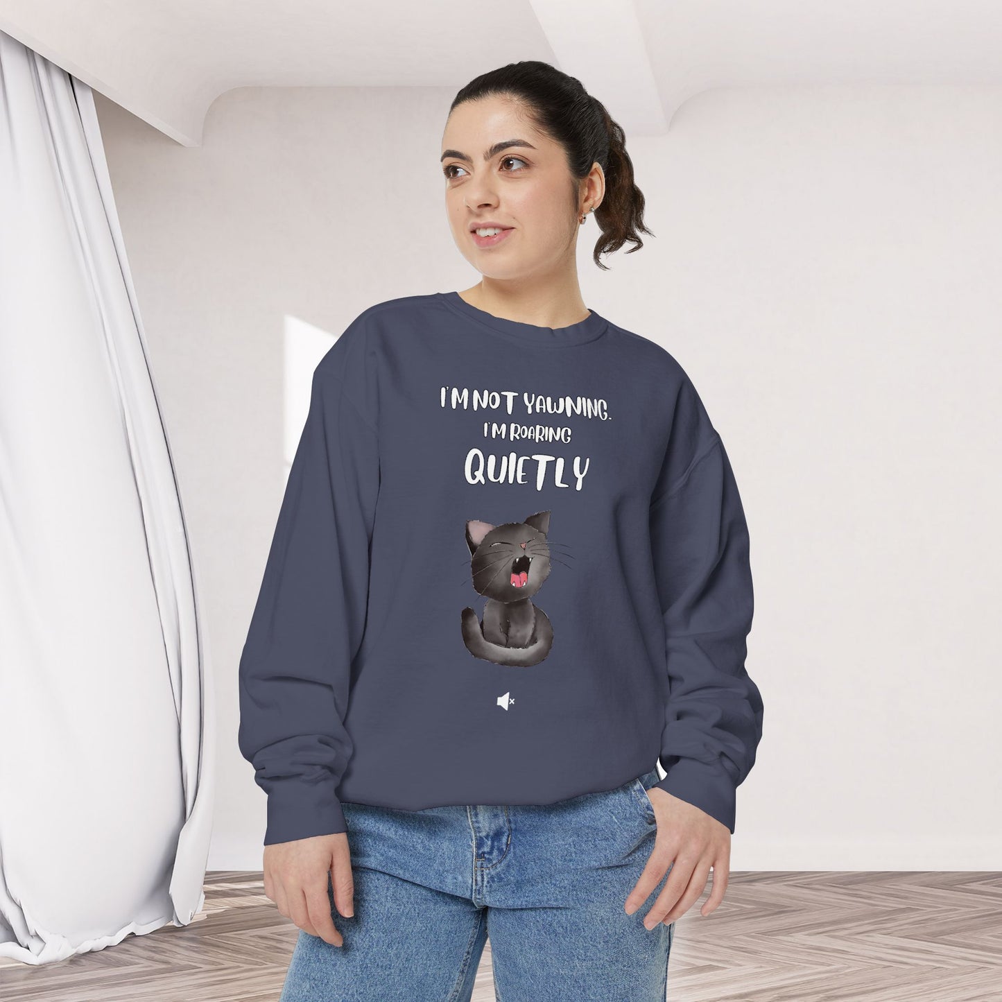 "Roaring Quietly" Cozy Cat Sweatshirt