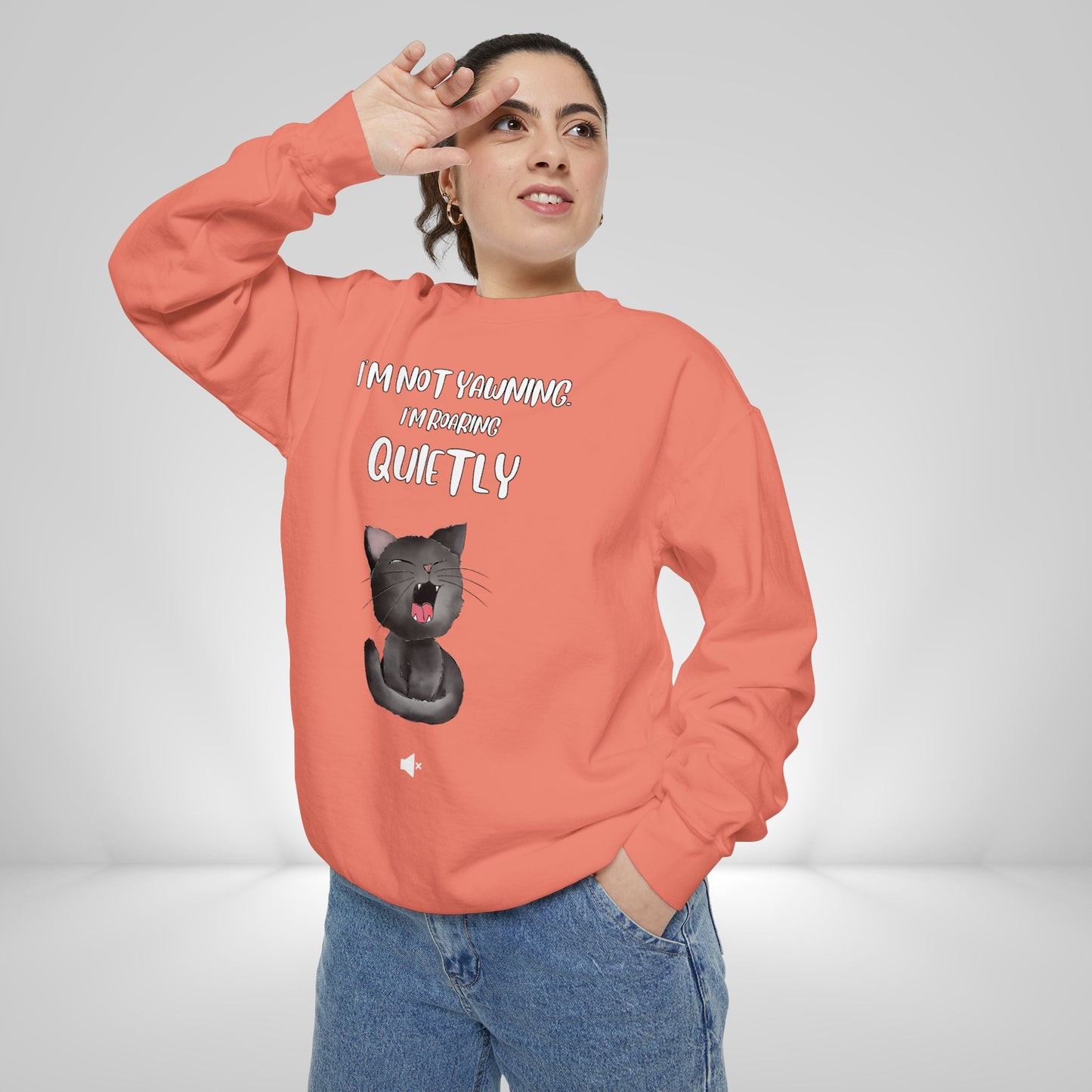 "Roaring Quietly" Cozy Cat Sweatshirt