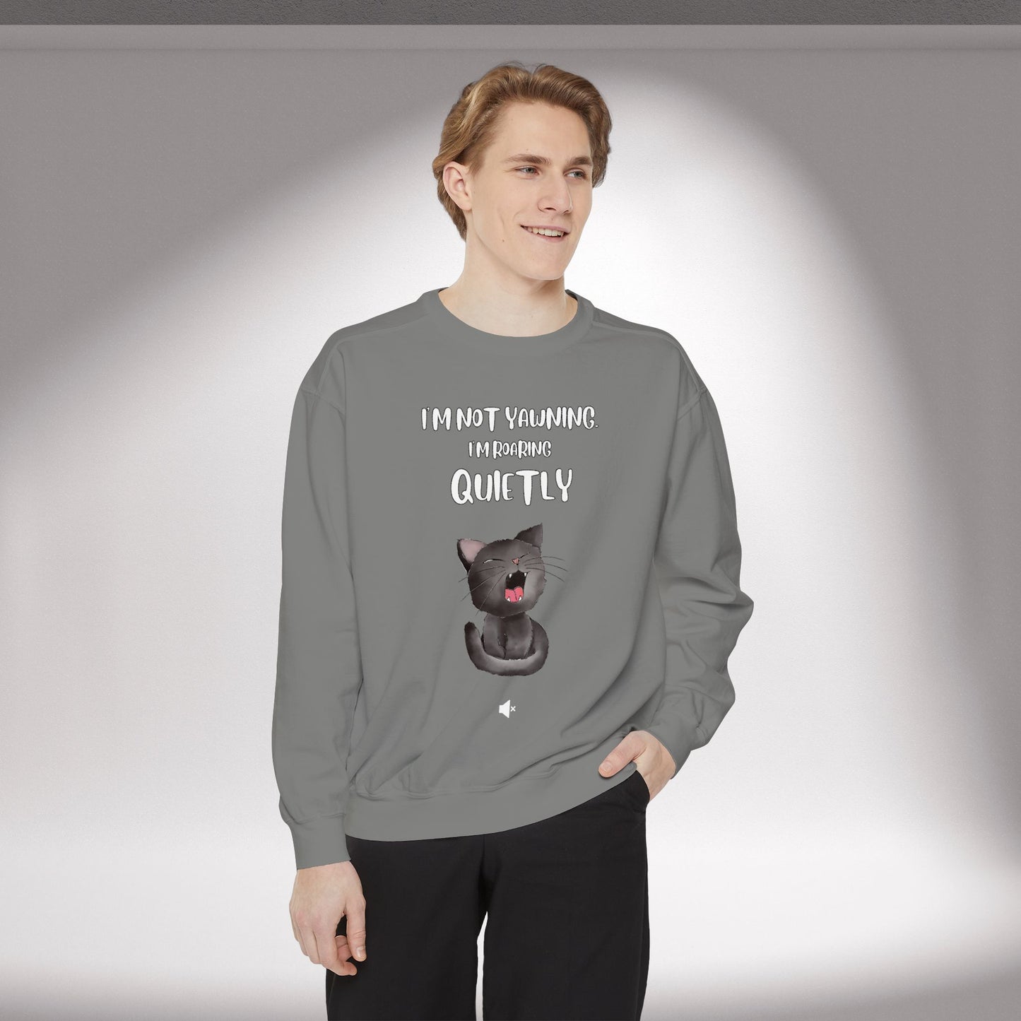 "Roaring Quietly" Cozy Cat Sweatshirt