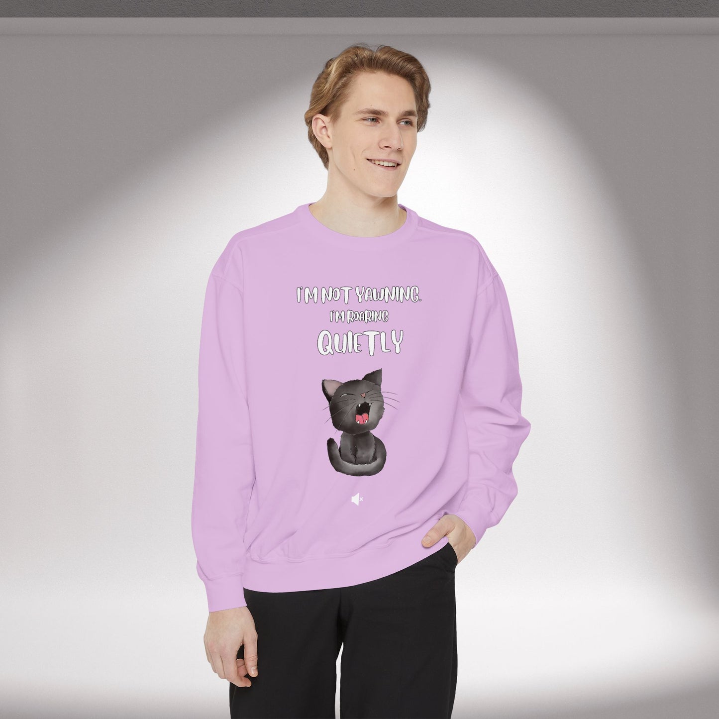 "Roaring Quietly" Cozy Cat Sweatshirt