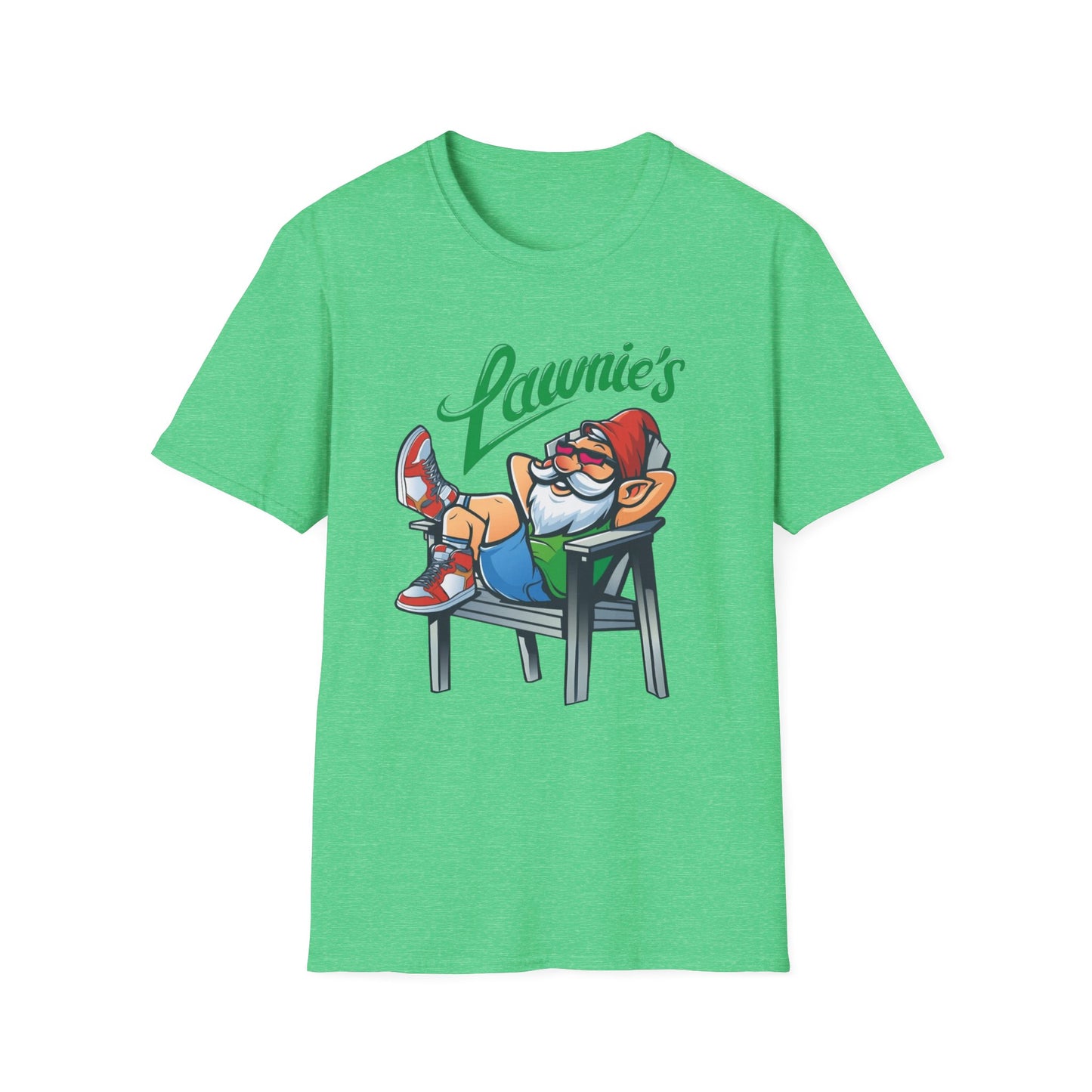 Relaxed Gnome T-Shirt with Lawnie's Design, Unisex Tee for Garden Lovers, Funny Gift for Birthdays, Casual Wear, Relaxation Vibe