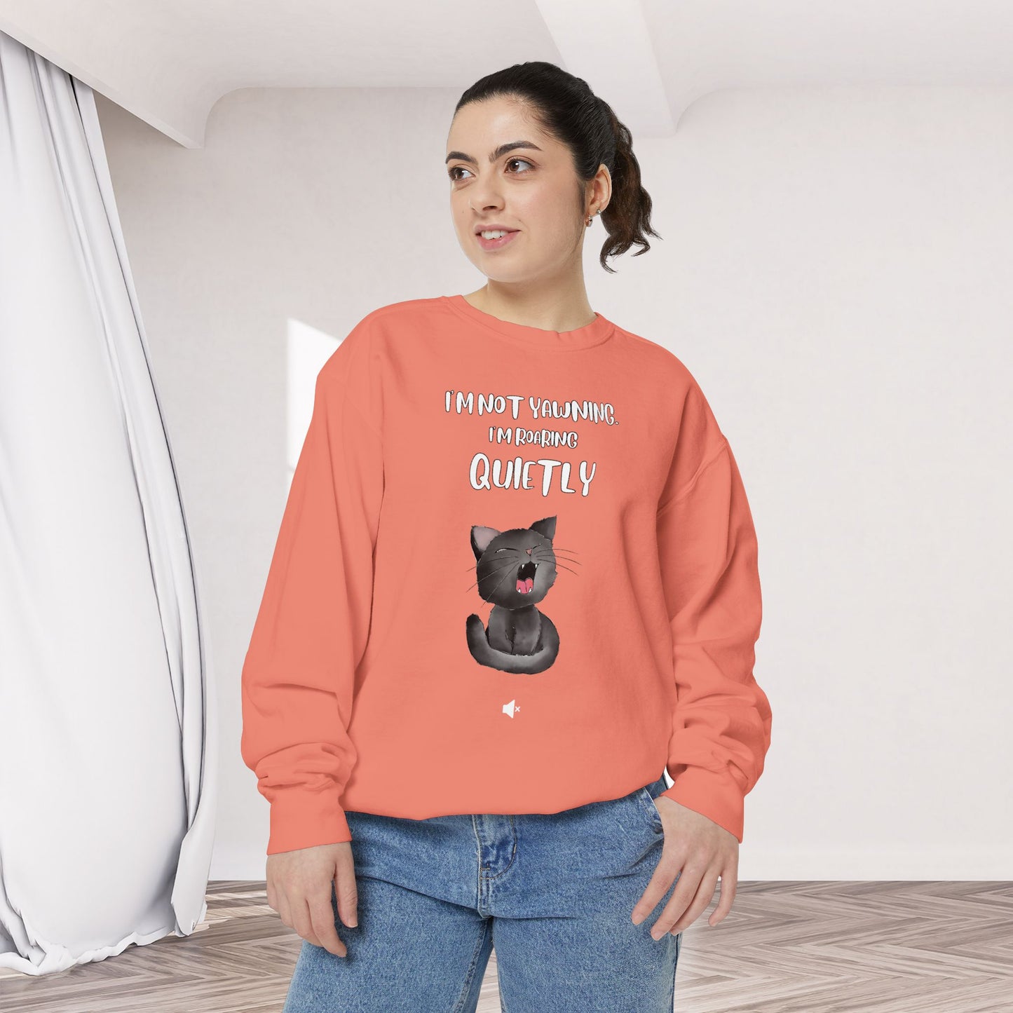 "Roaring Quietly" Cozy Cat Sweatshirt