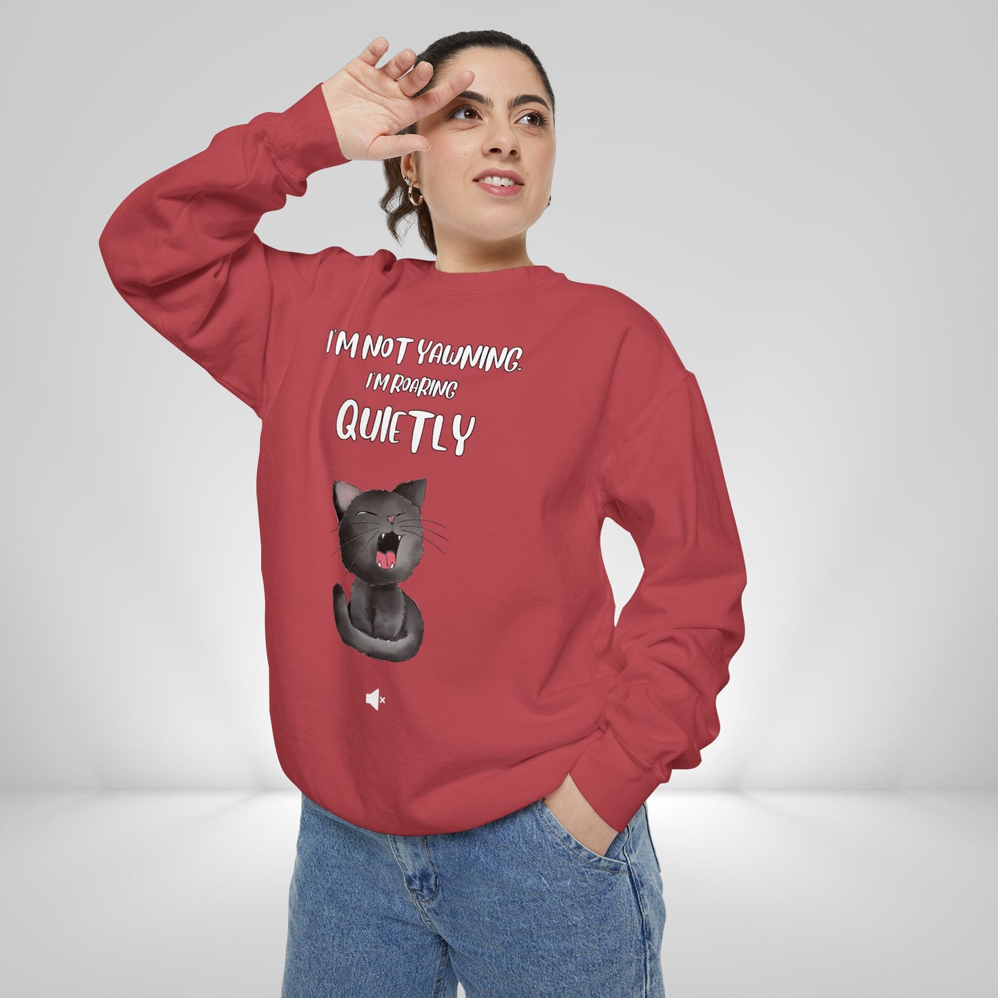 "Roaring Quietly" Cozy Cat Sweatshirt