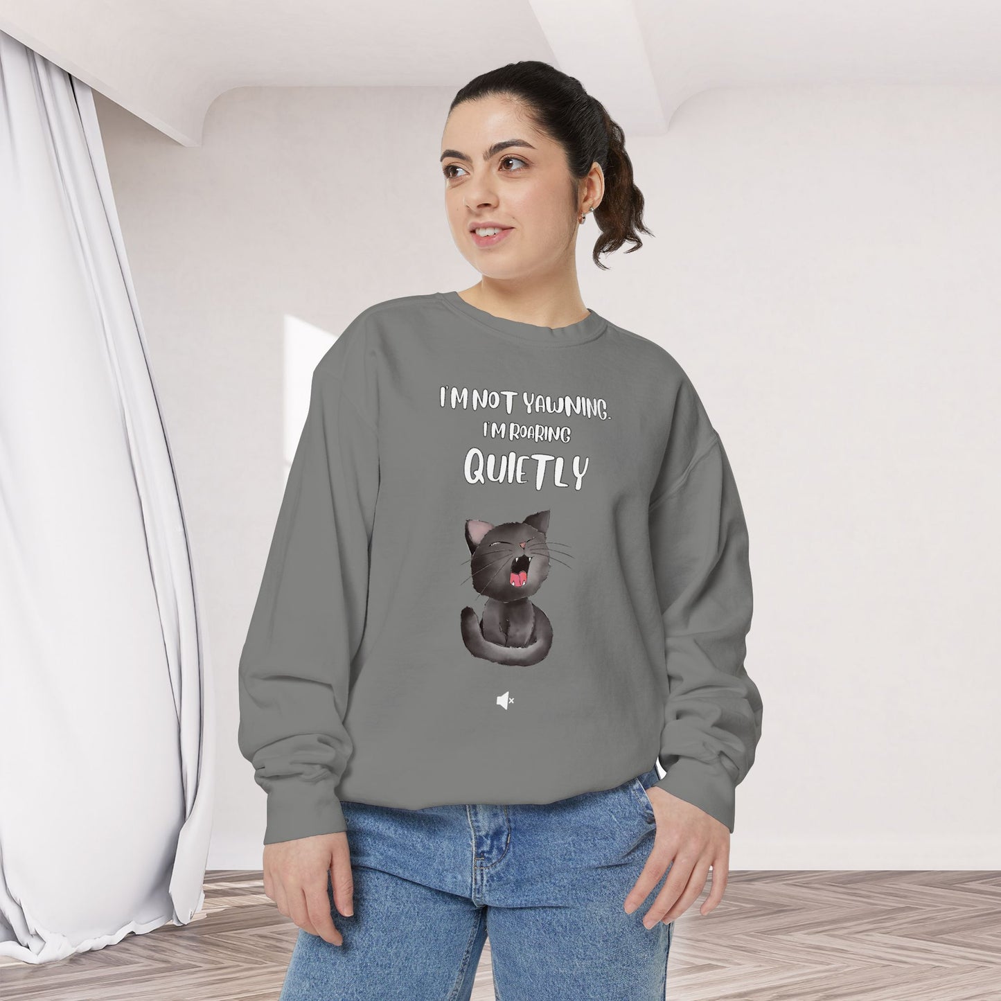 "Roaring Quietly" Cozy Cat Sweatshirt