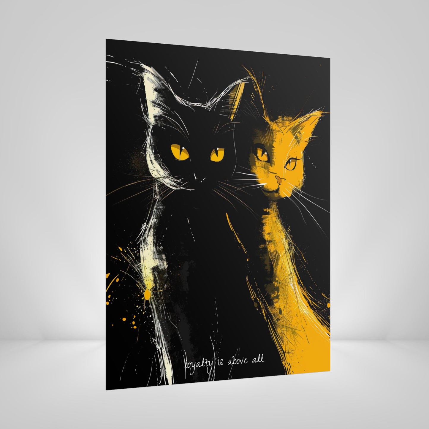 "Loyalty Above All" Anime-Style Cat Poster