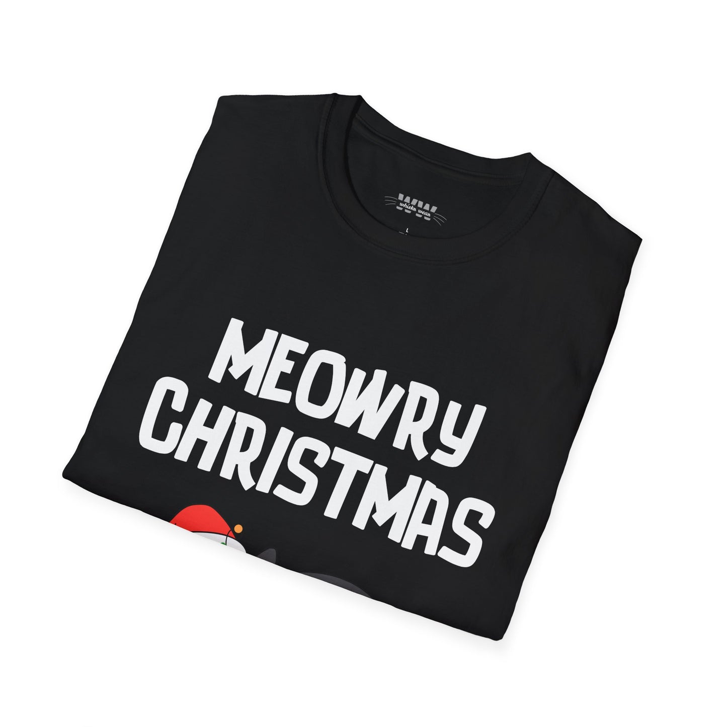 "Meowry Christmas" Funny and Cute Christmas Holiday Cat T-Shirt