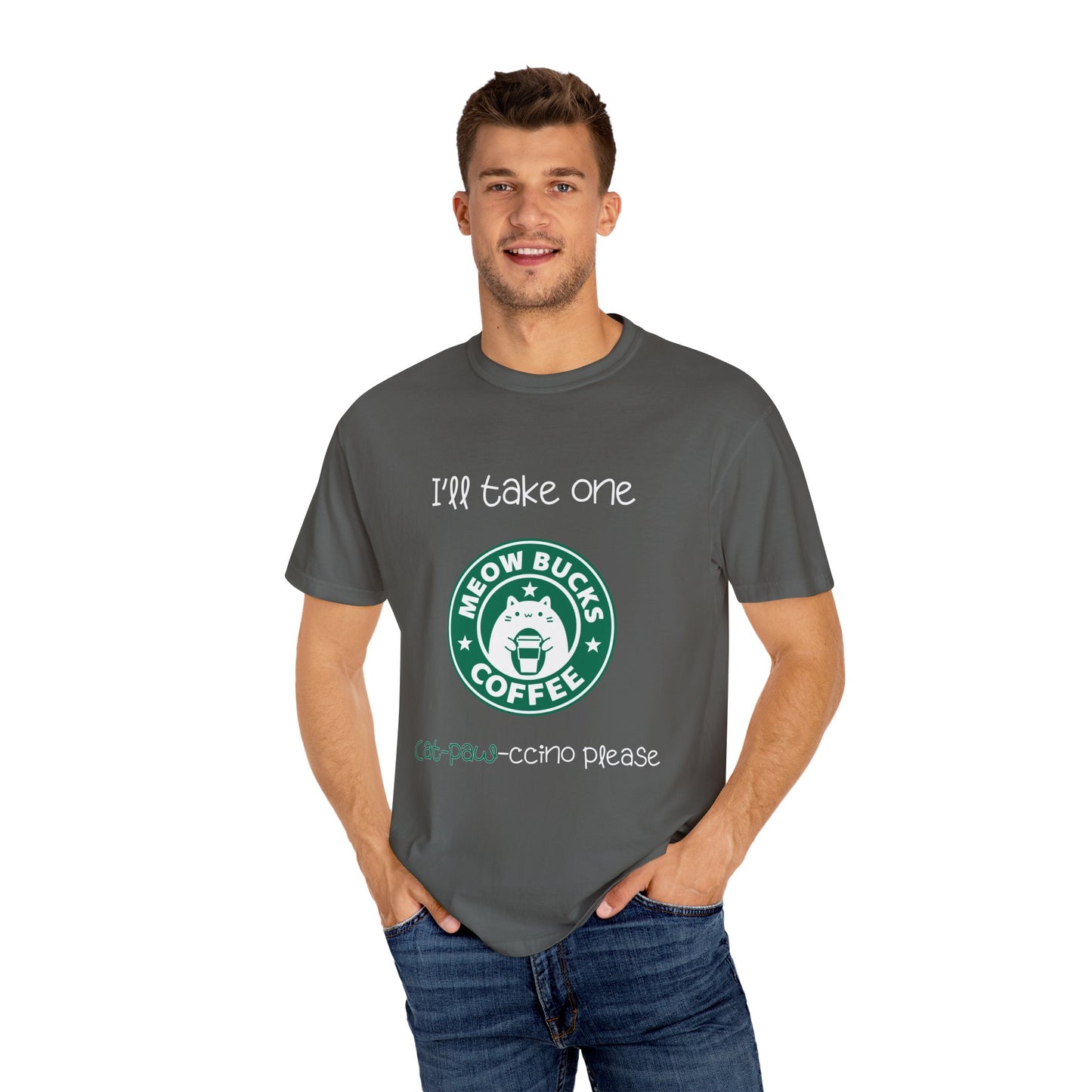 Meowbucks Coffee Men's/Unisex Cat T-Shirt