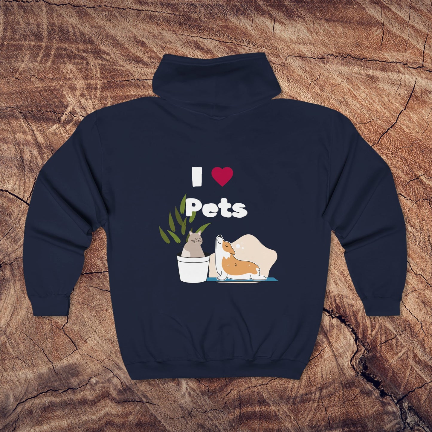 I Love Pets - Women's Cozy Zip-Up Hoodie