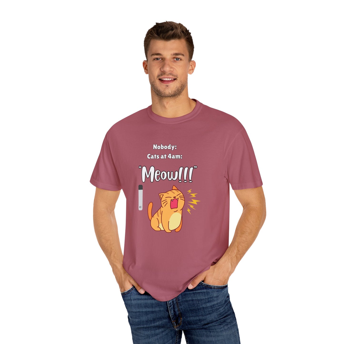 "Cats at 4am: Meow!!!" Funny T-Shirt