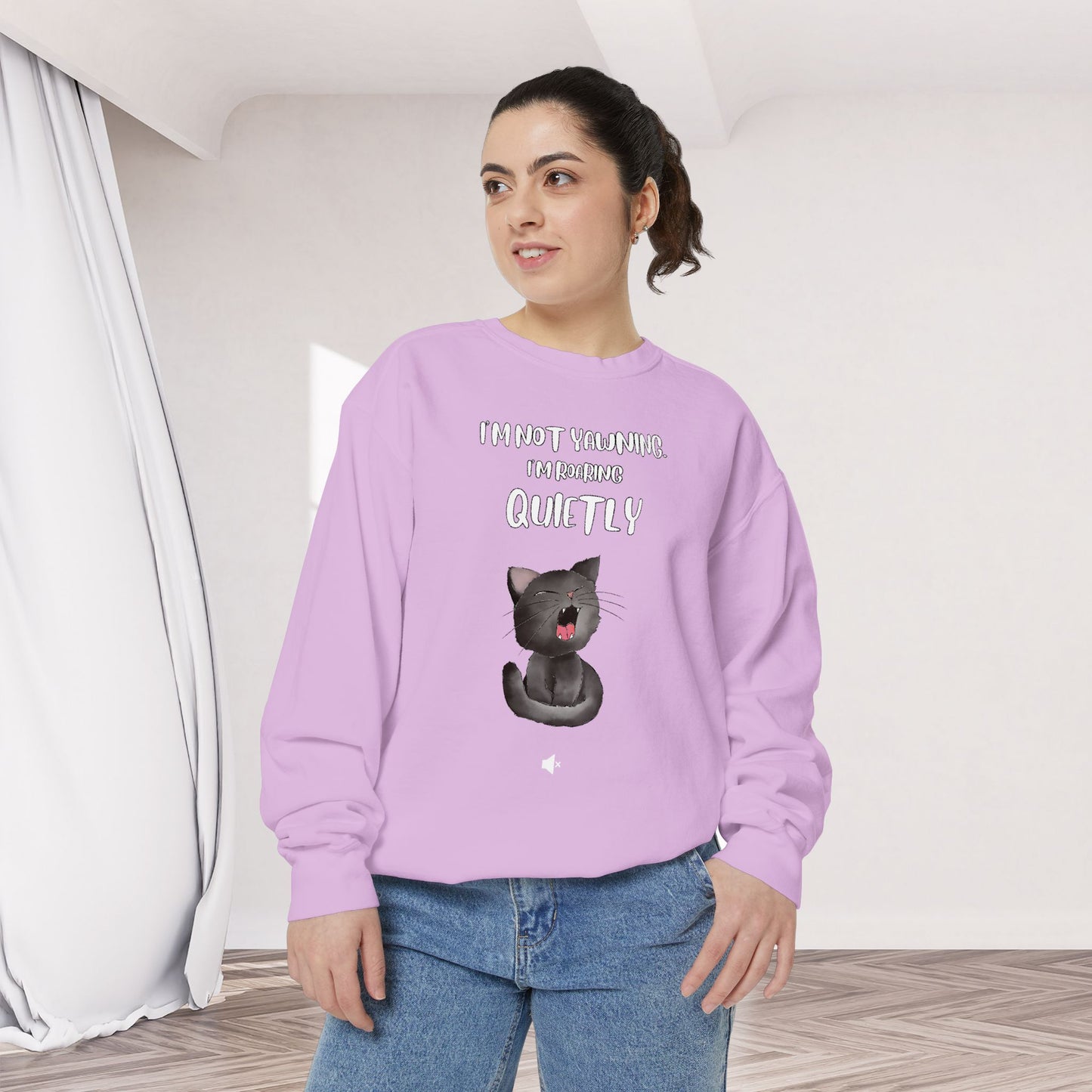 "Roaring Quietly" Cozy Cat Sweatshirt