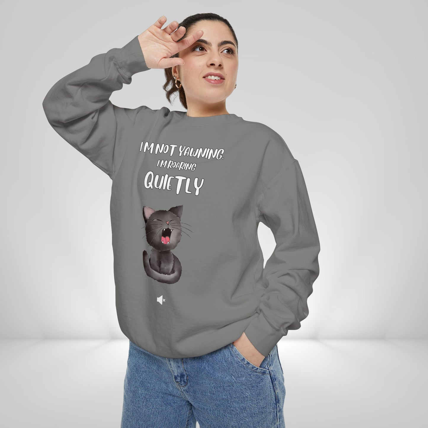 "Roaring Quietly" Cozy Cat Sweatshirt