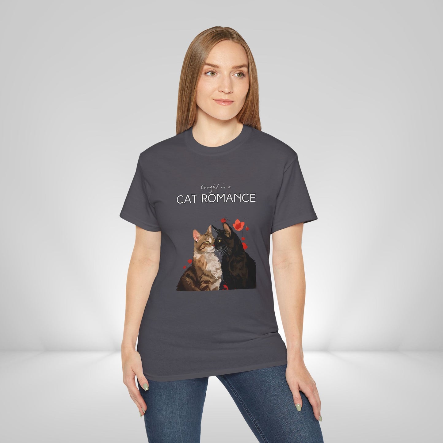 "Caught in a Cat Romance" - Parody T-Shirt for Women