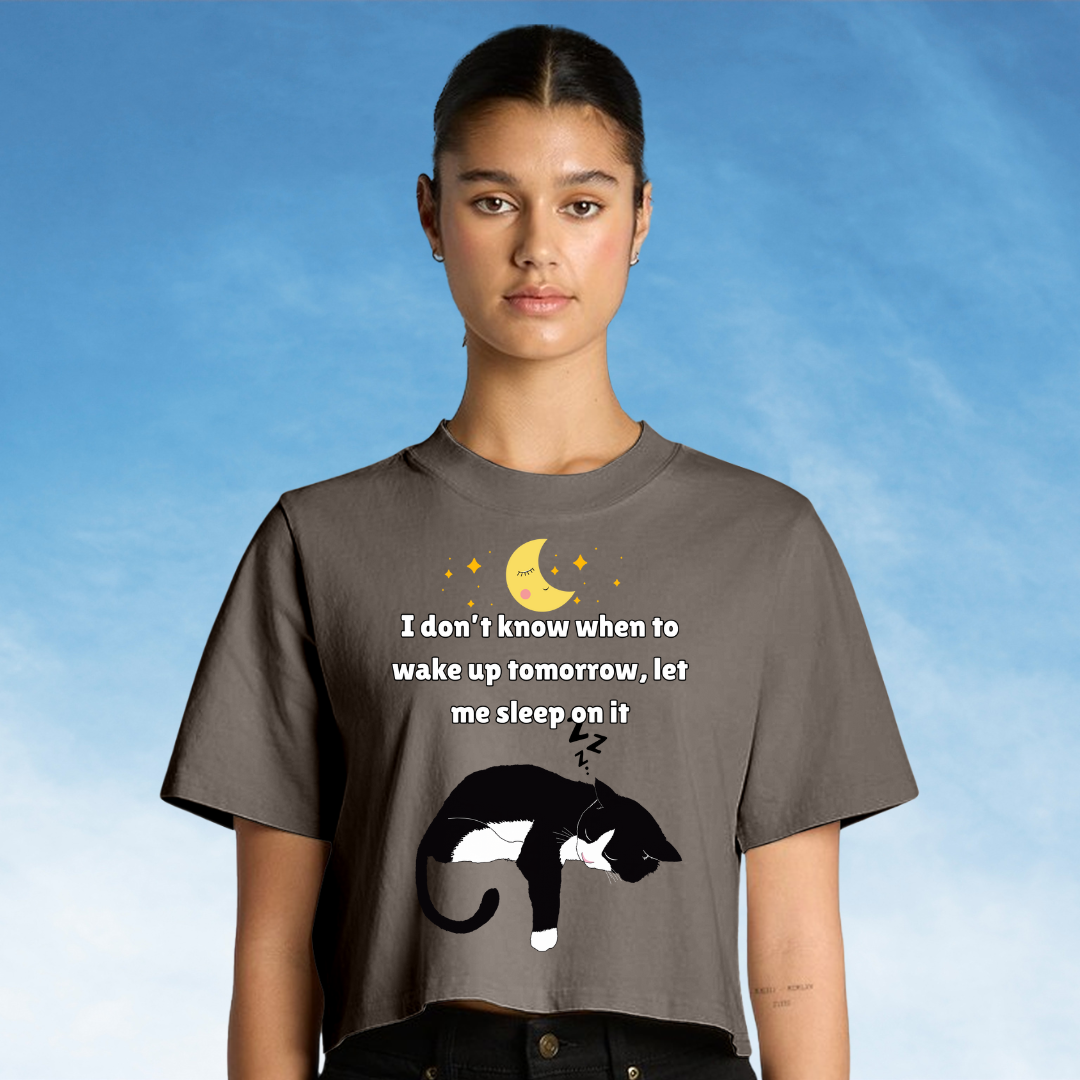 Let Me Sleep On It - Women's Faded Crop Tee