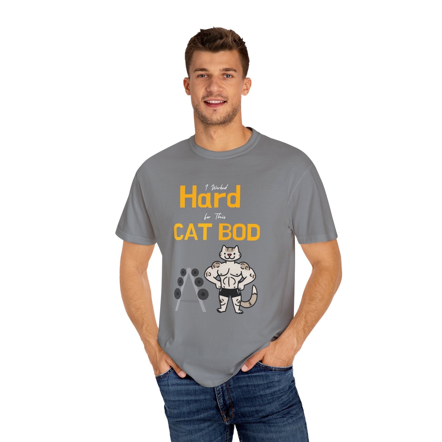 "I Worked Hard for This Cat Bod" Funny Cat T-Shirt