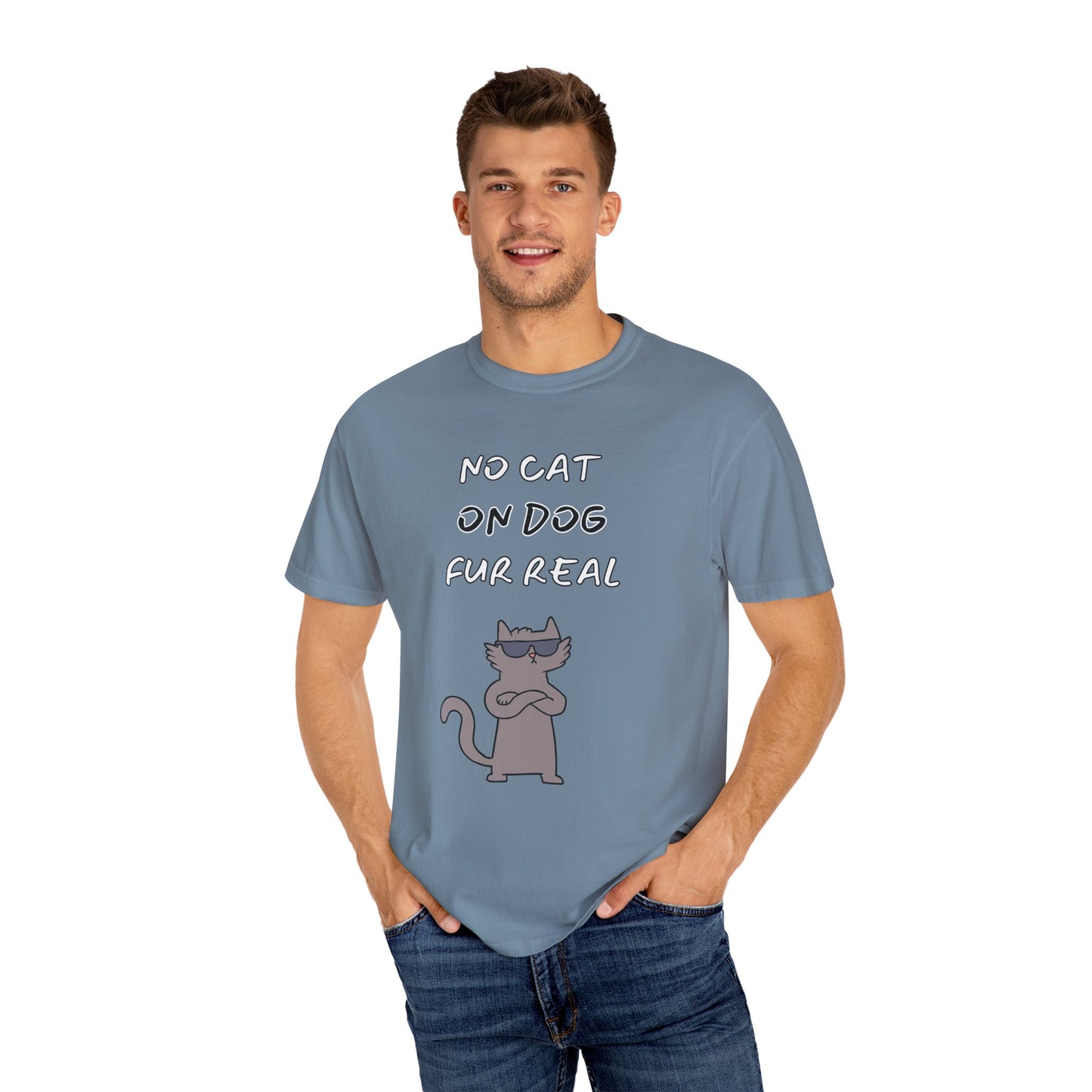 "No Cat, On Dog" Funny Gen-Z Slang Cat T-Shirt
