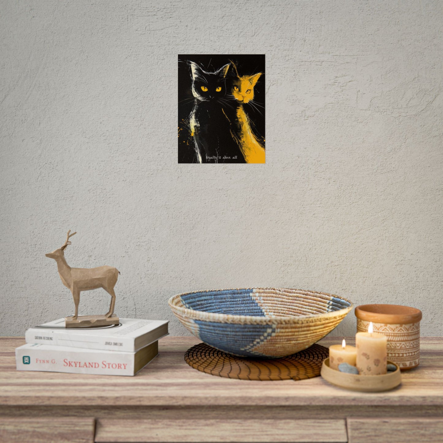 "Loyalty Above All" Anime-Style Cat Poster