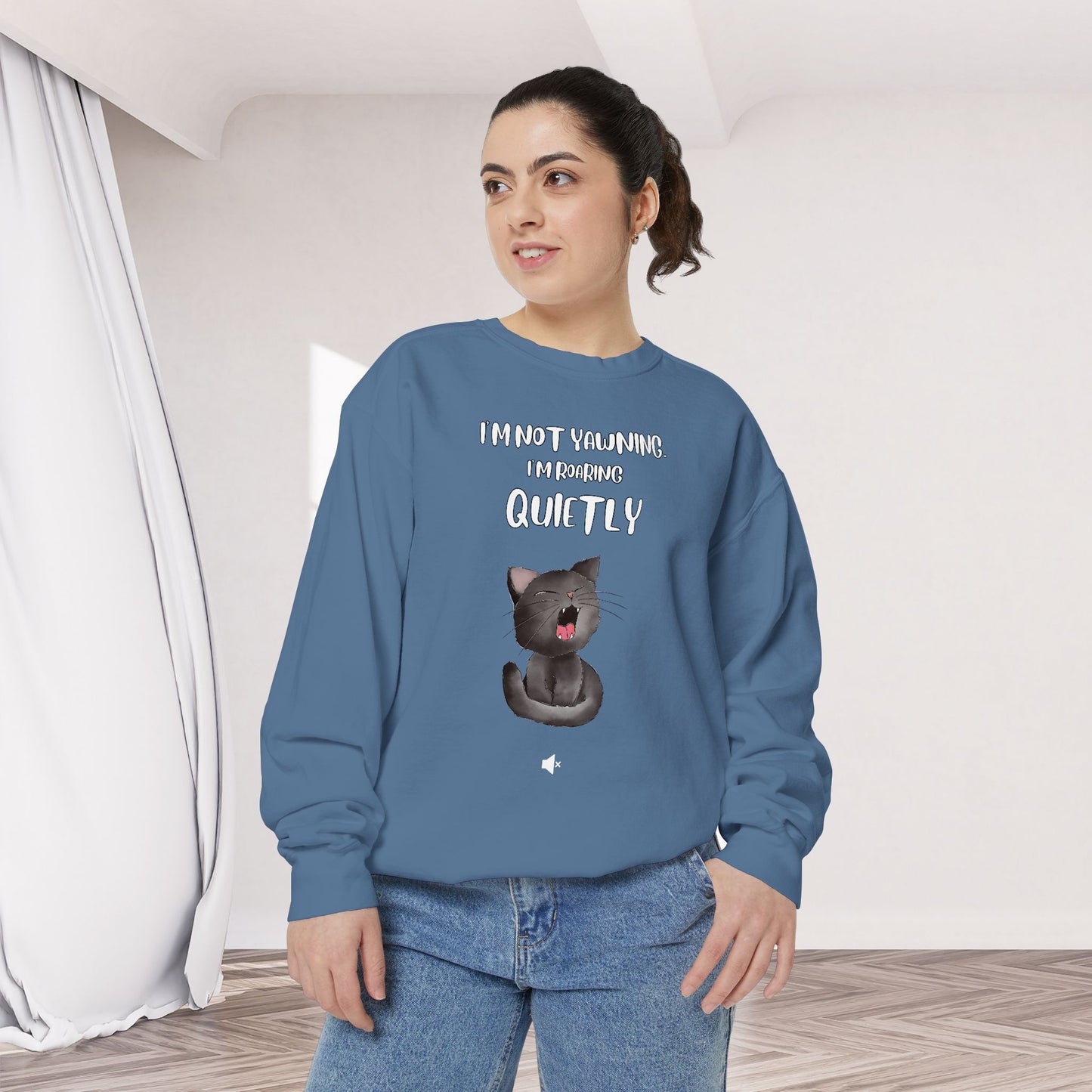 "Roaring Quietly" Cozy Cat Sweatshirt