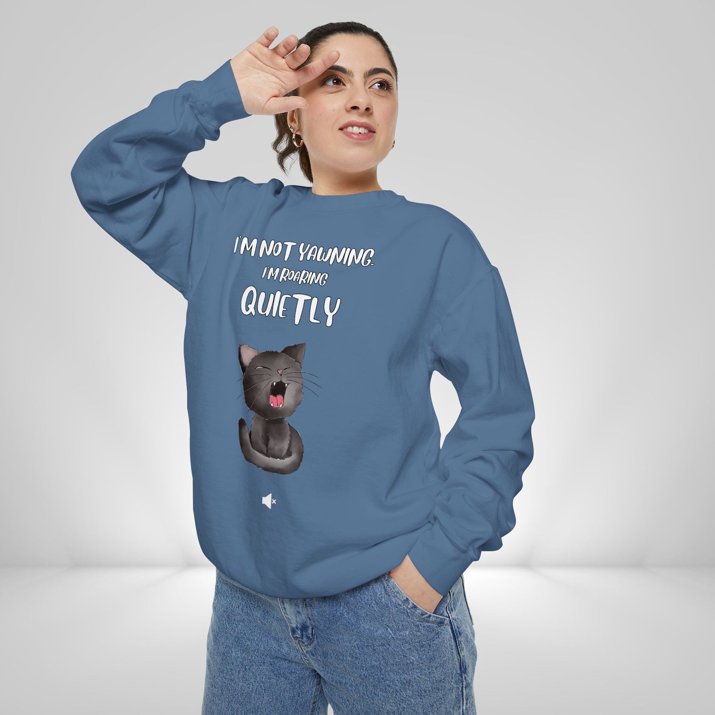 "Roaring Quietly" Cozy Cat Sweatshirt