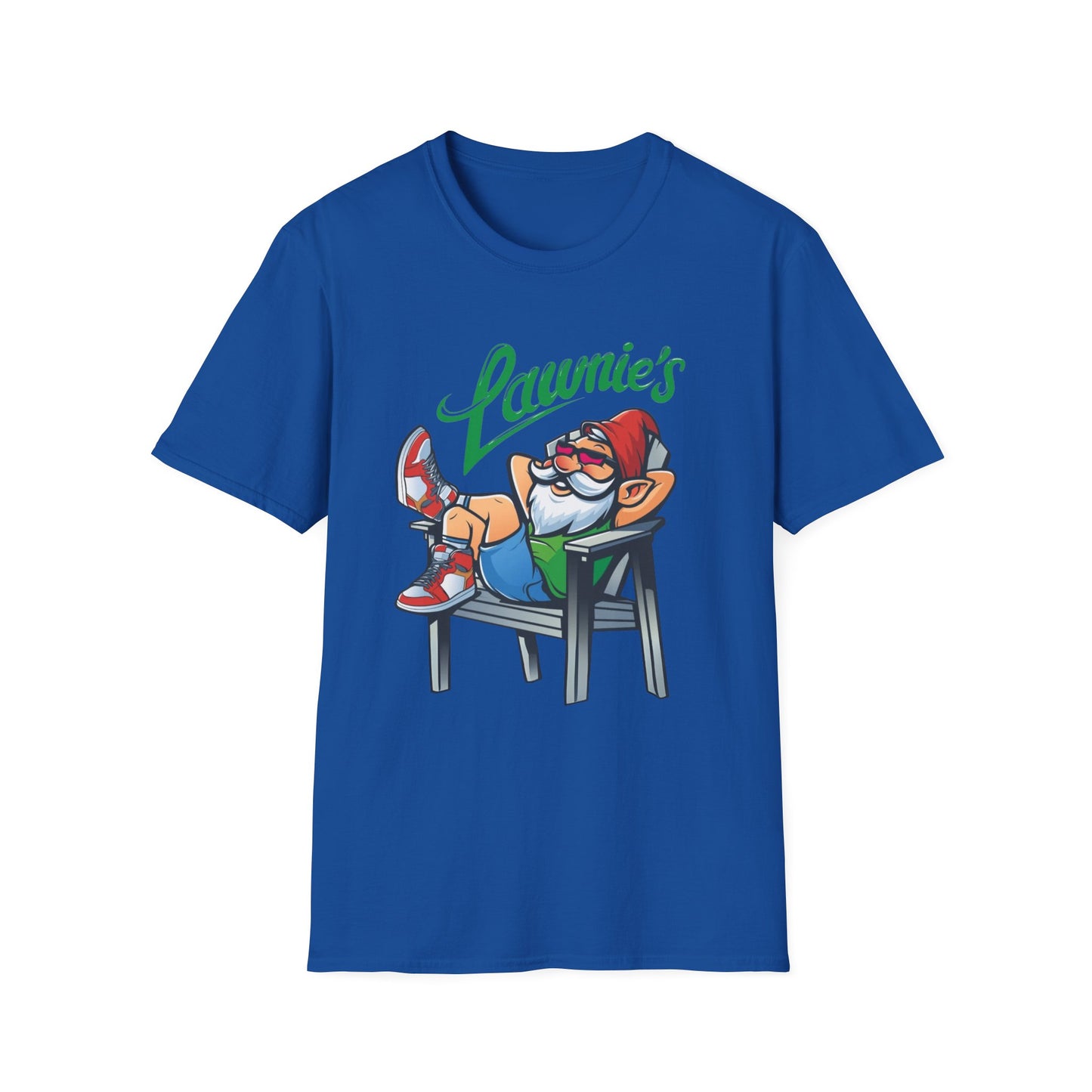 Relaxed Gnome T-Shirt with Lawnie's Design, Unisex Tee for Garden Lovers, Funny Gift for Birthdays, Casual Wear, Relaxation Vibe