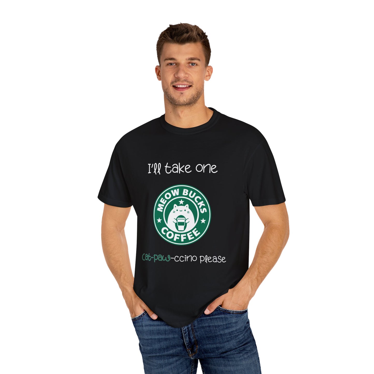 Meowbucks Coffee Men's/Unisex Cat T-Shirt