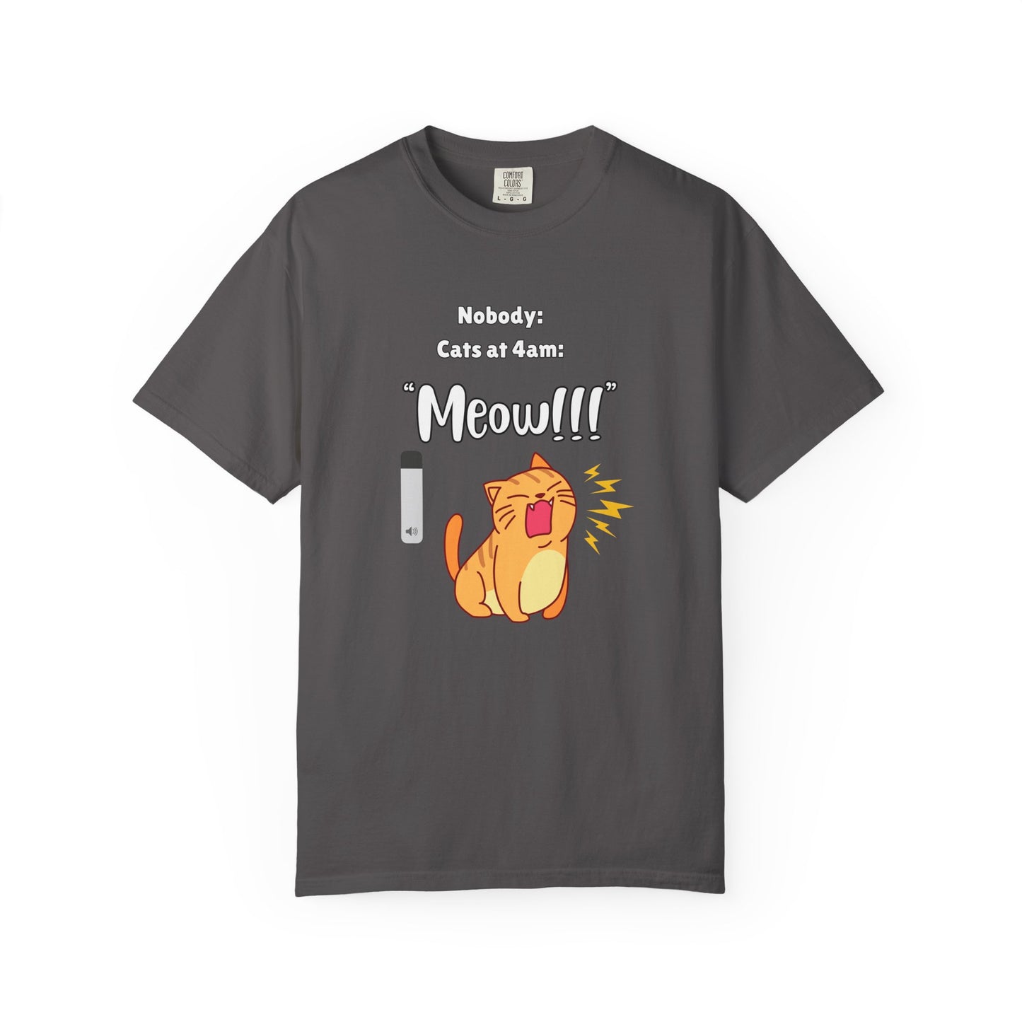 "Cats at 4am: Meow!!!" Funny T-Shirt