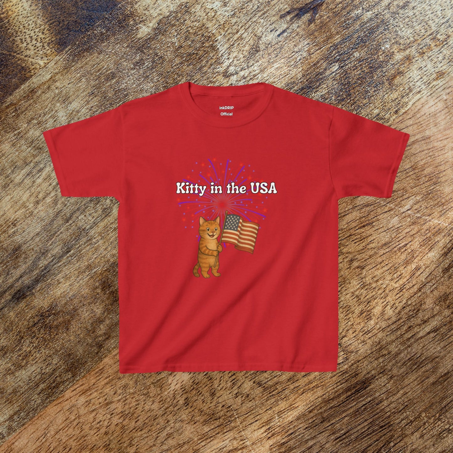 "Kitty in the USA" - Kids Tee