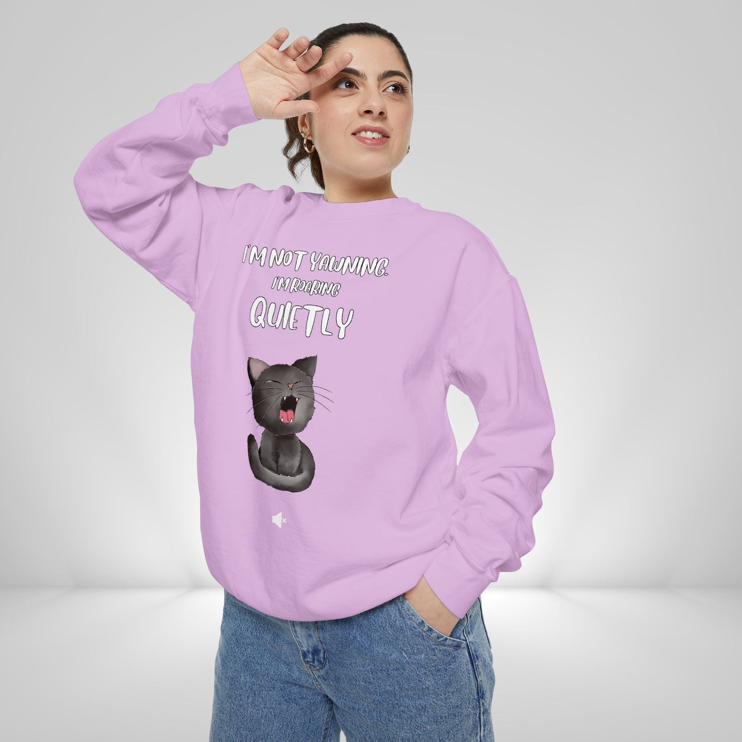 "Roaring Quietly" Cozy Cat Sweatshirt