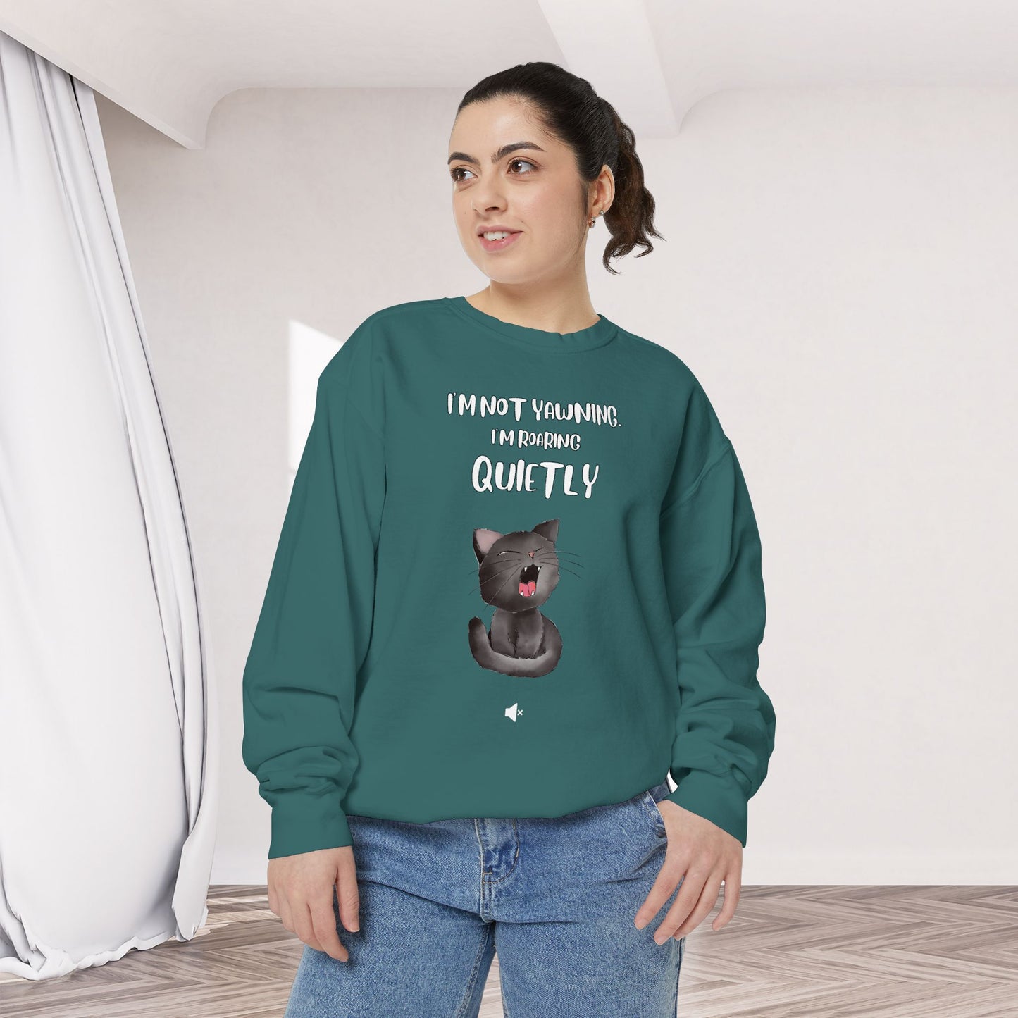 "Roaring Quietly" Cozy Cat Sweatshirt
