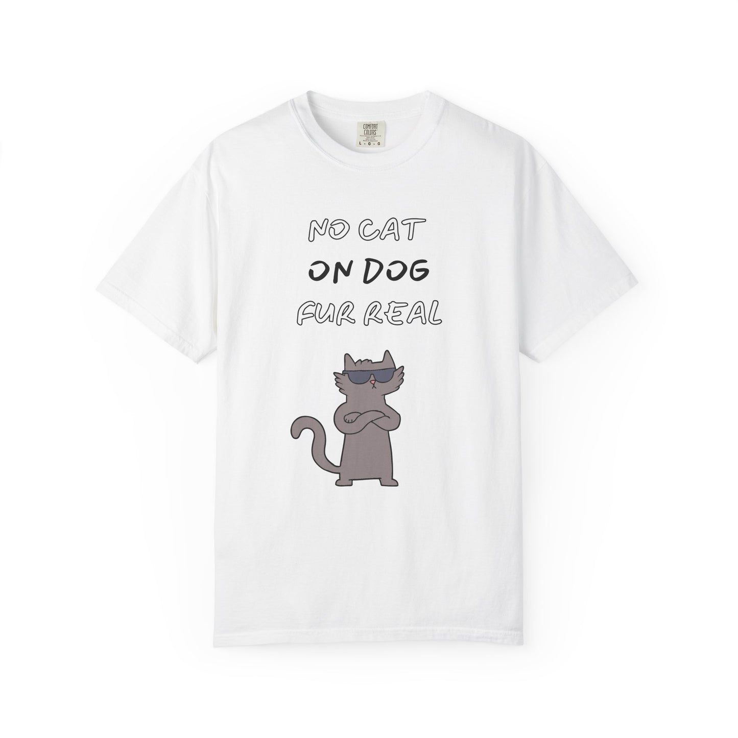 "No Cat, On Dog" Funny Gen-Z Slang Cat T-Shirt