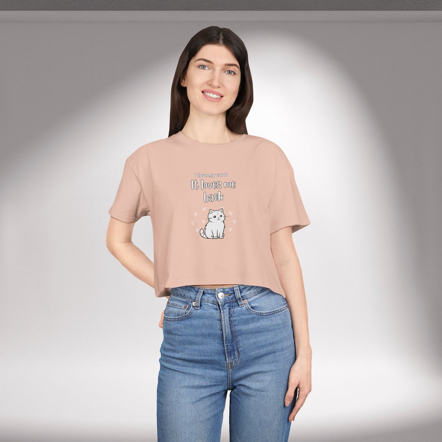 My Cat Loves Me - Women's Crop Tee