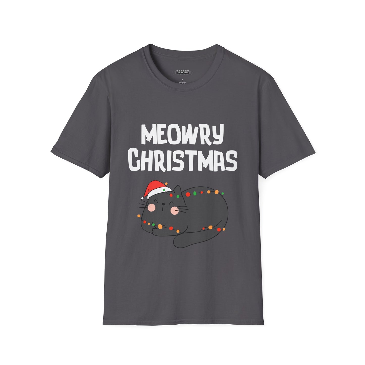 "Meowry Christmas" Funny and Cute Christmas Holiday Cat T-Shirt