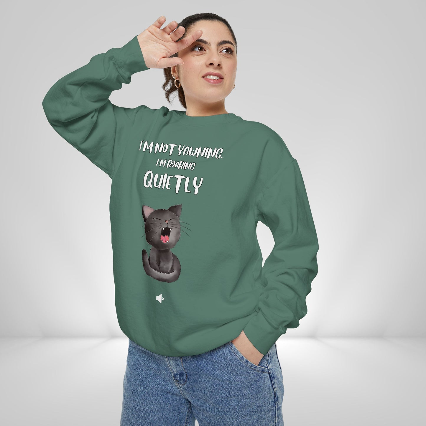 "Roaring Quietly" Cozy Cat Sweatshirt