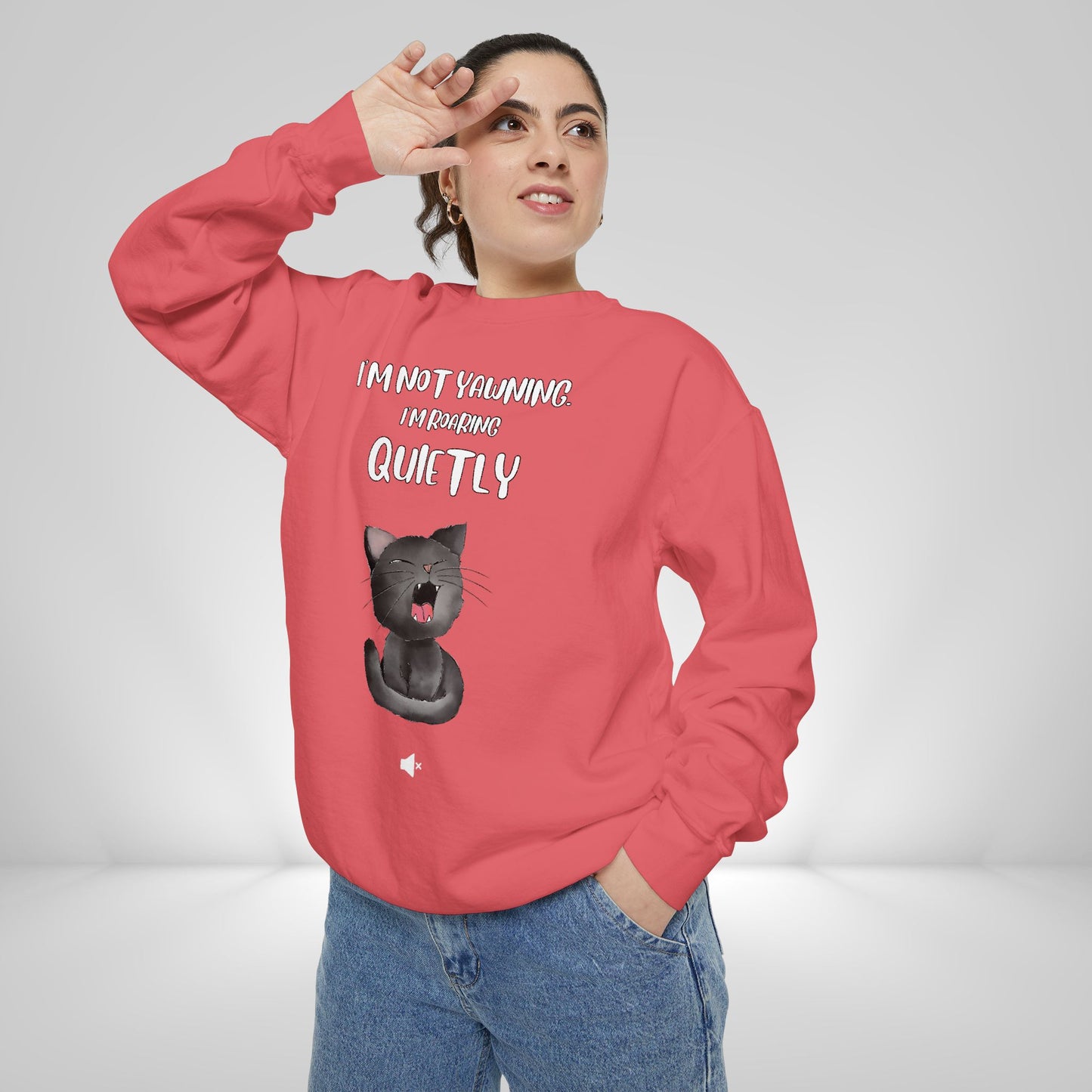 "Roaring Quietly" Cozy Cat Sweatshirt