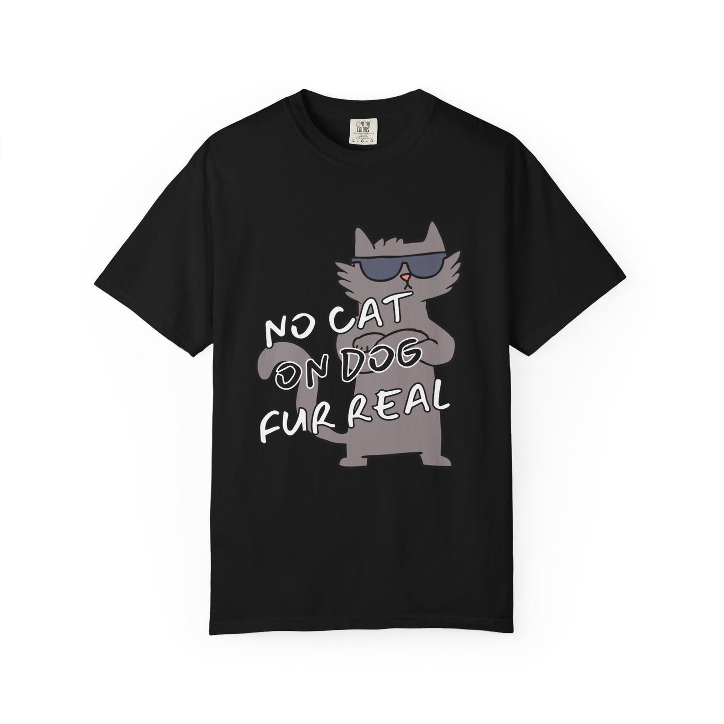 "No Cat, On Dog" Funny Cat T-Shirt