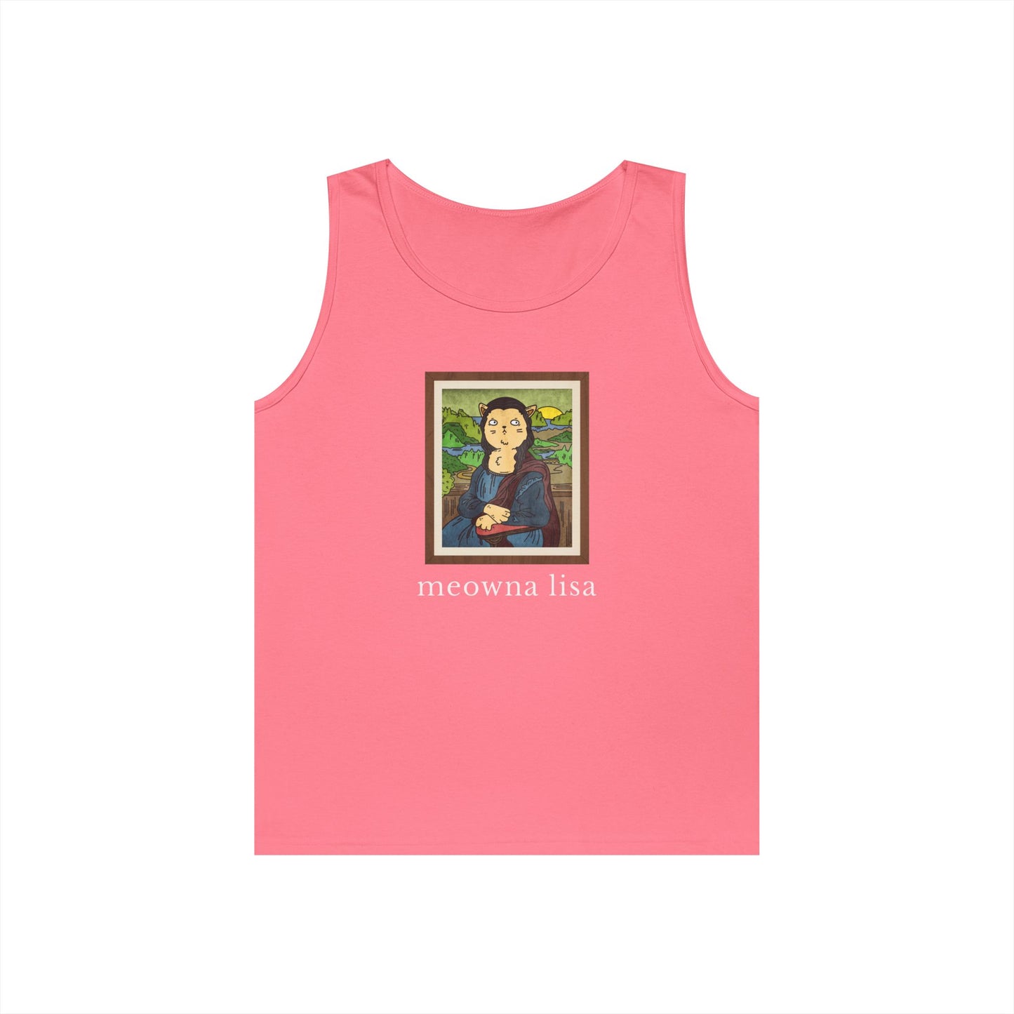 Meowna Lisa Funny Unisex Tank Top