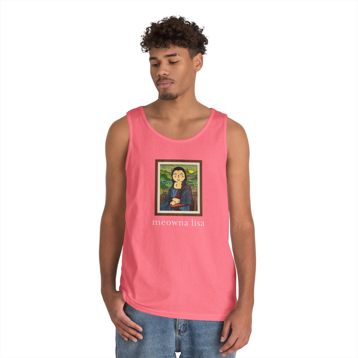 Meowna Lisa Funny Unisex Tank Top