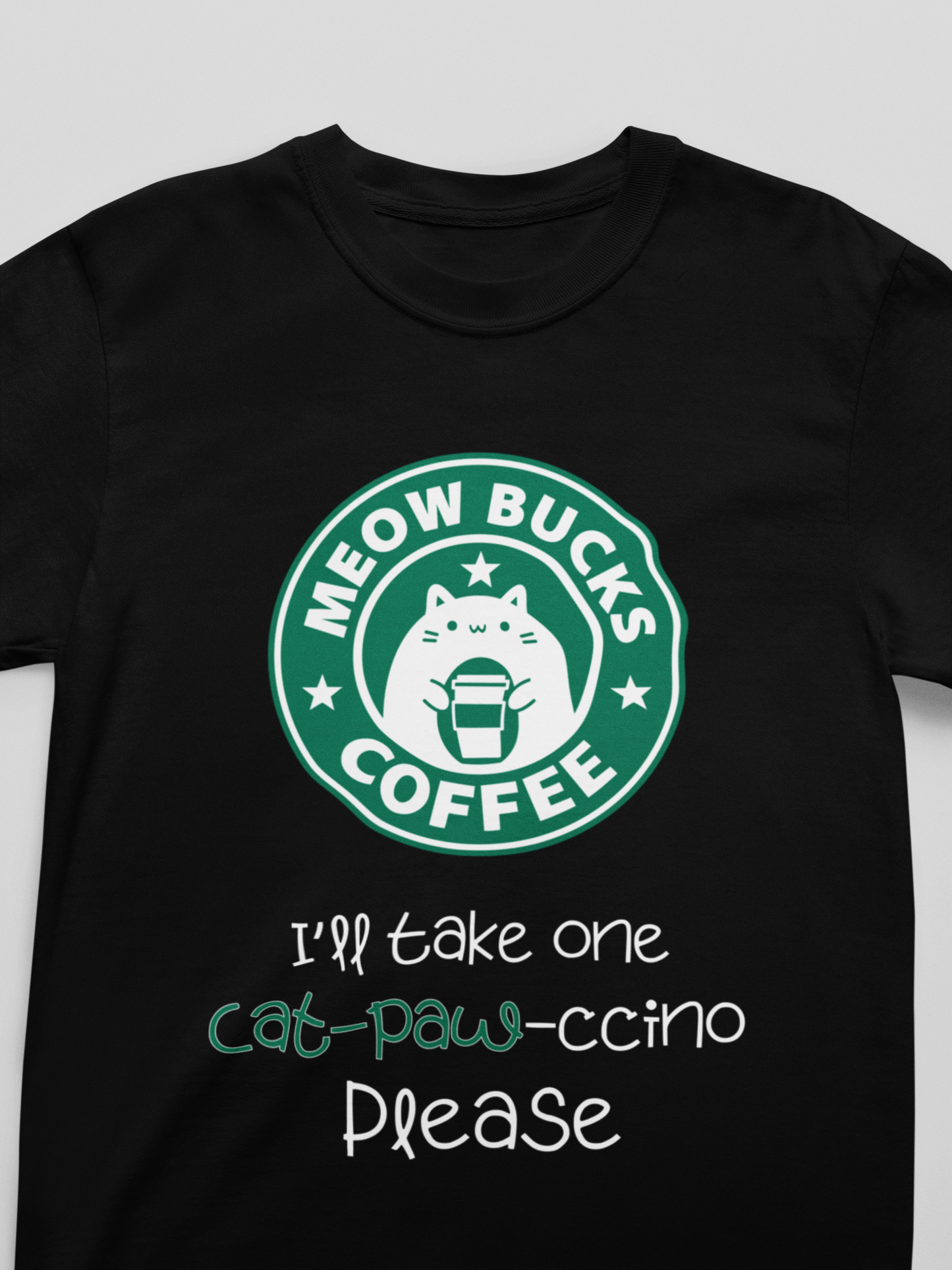 "Meowbucks Coffee" Funny Cat T-Shirt