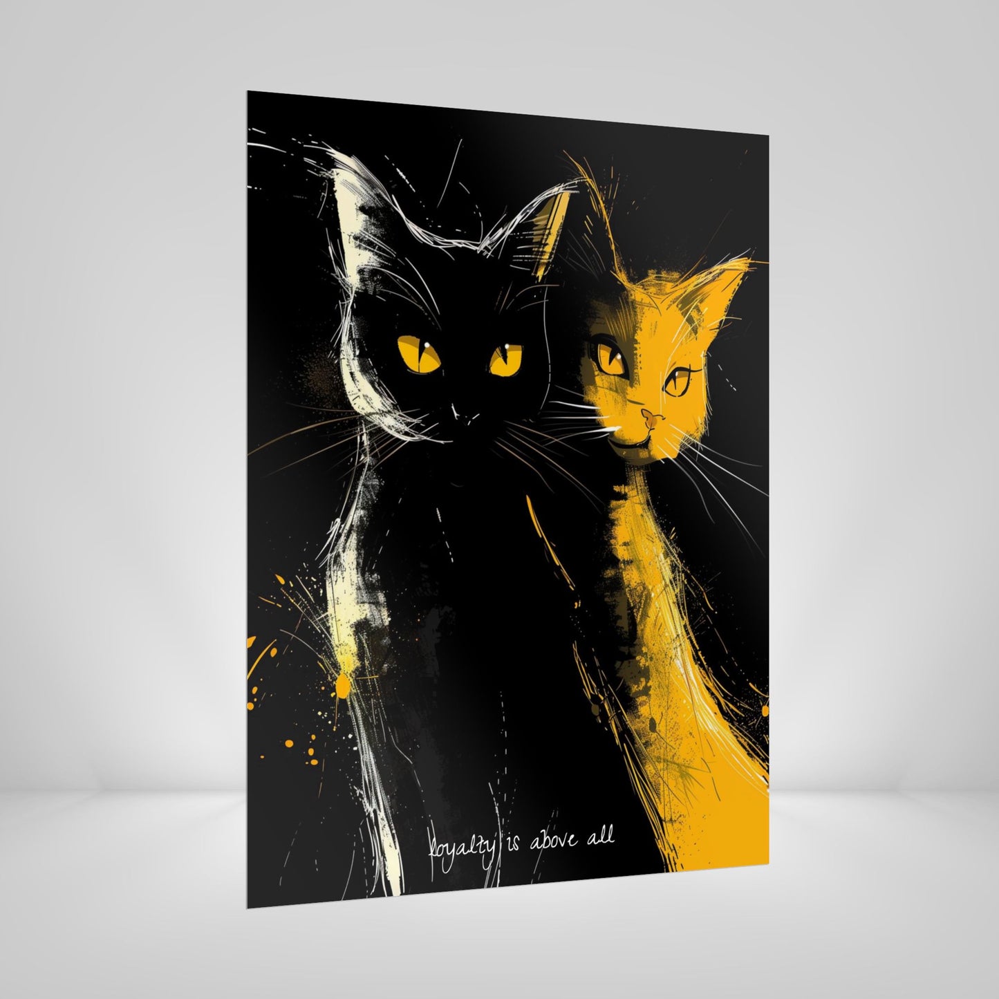 "Loyalty Above All" Anime-Style Cat Poster