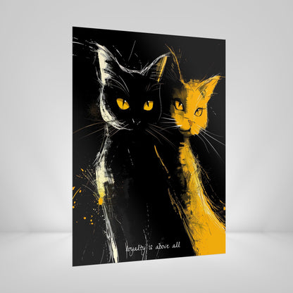 "Loyalty Above All" Anime-Style Cat Poster