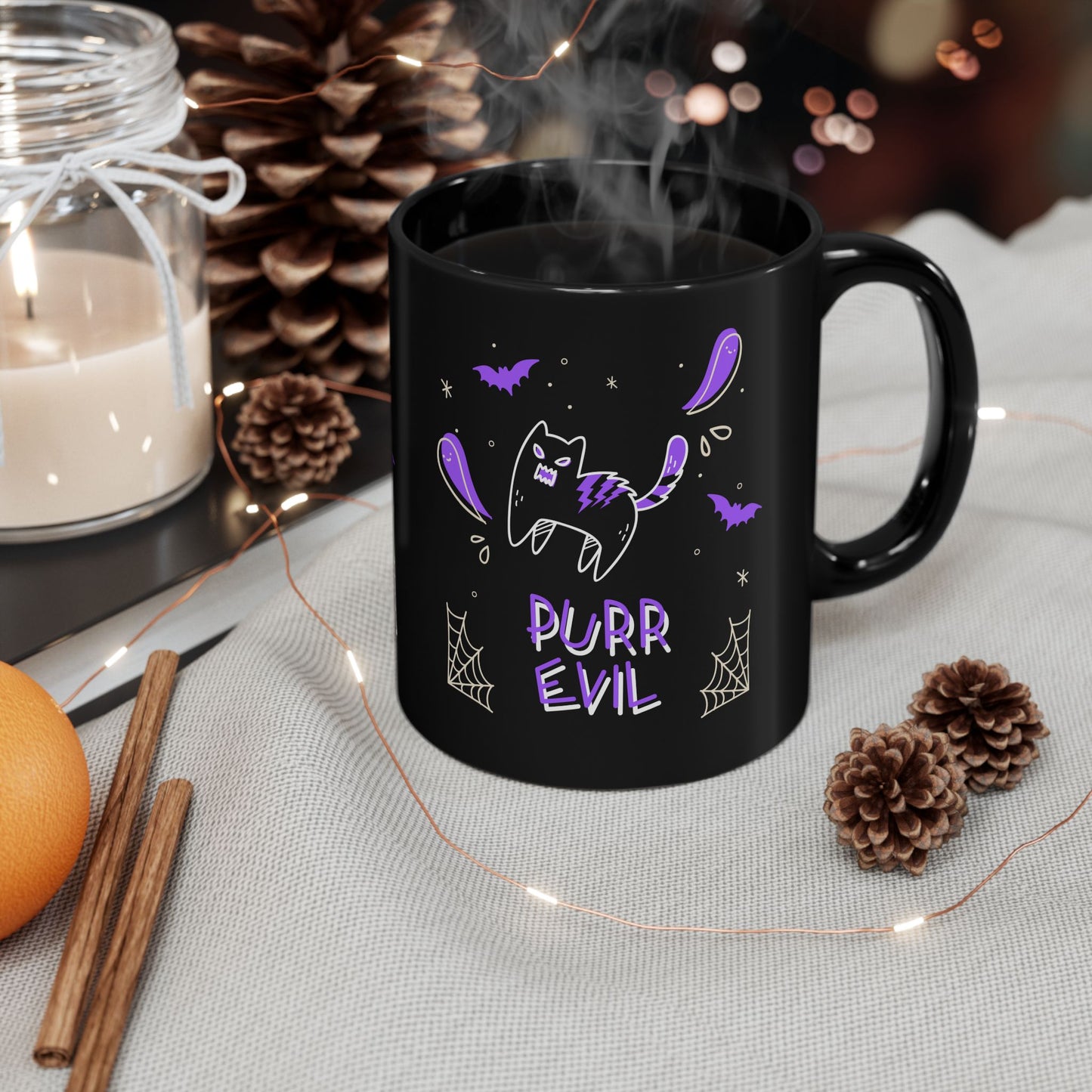 Purr Evil Black Cat Coffee Mug