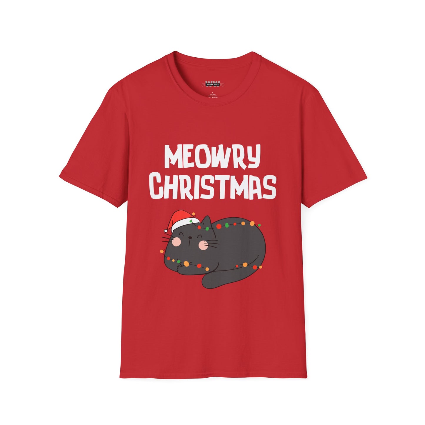 "Meowry Christmas" Funny and Cute Christmas Holiday Cat T-Shirt