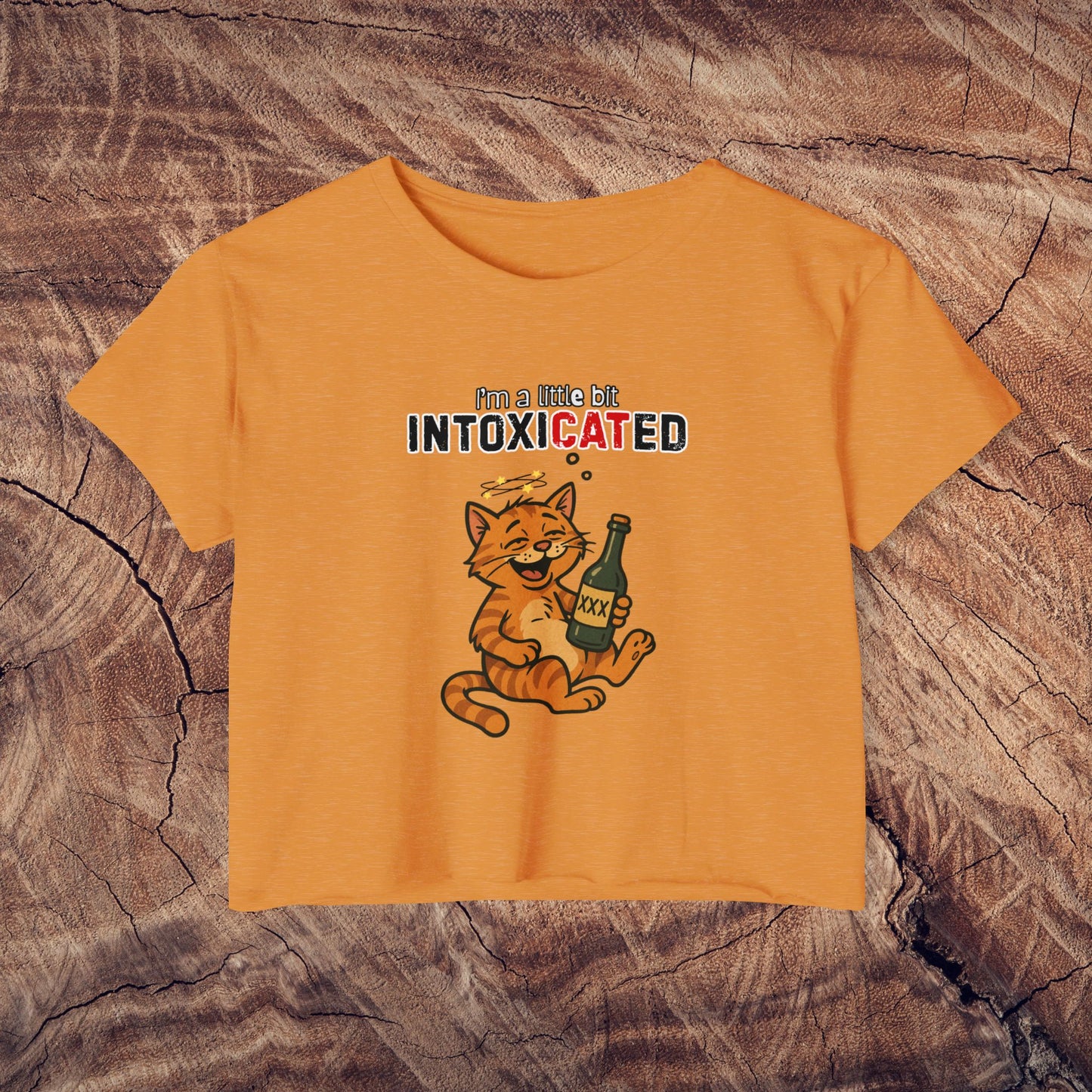 "IntoxiCATed" Crop-Top Shirt for Women