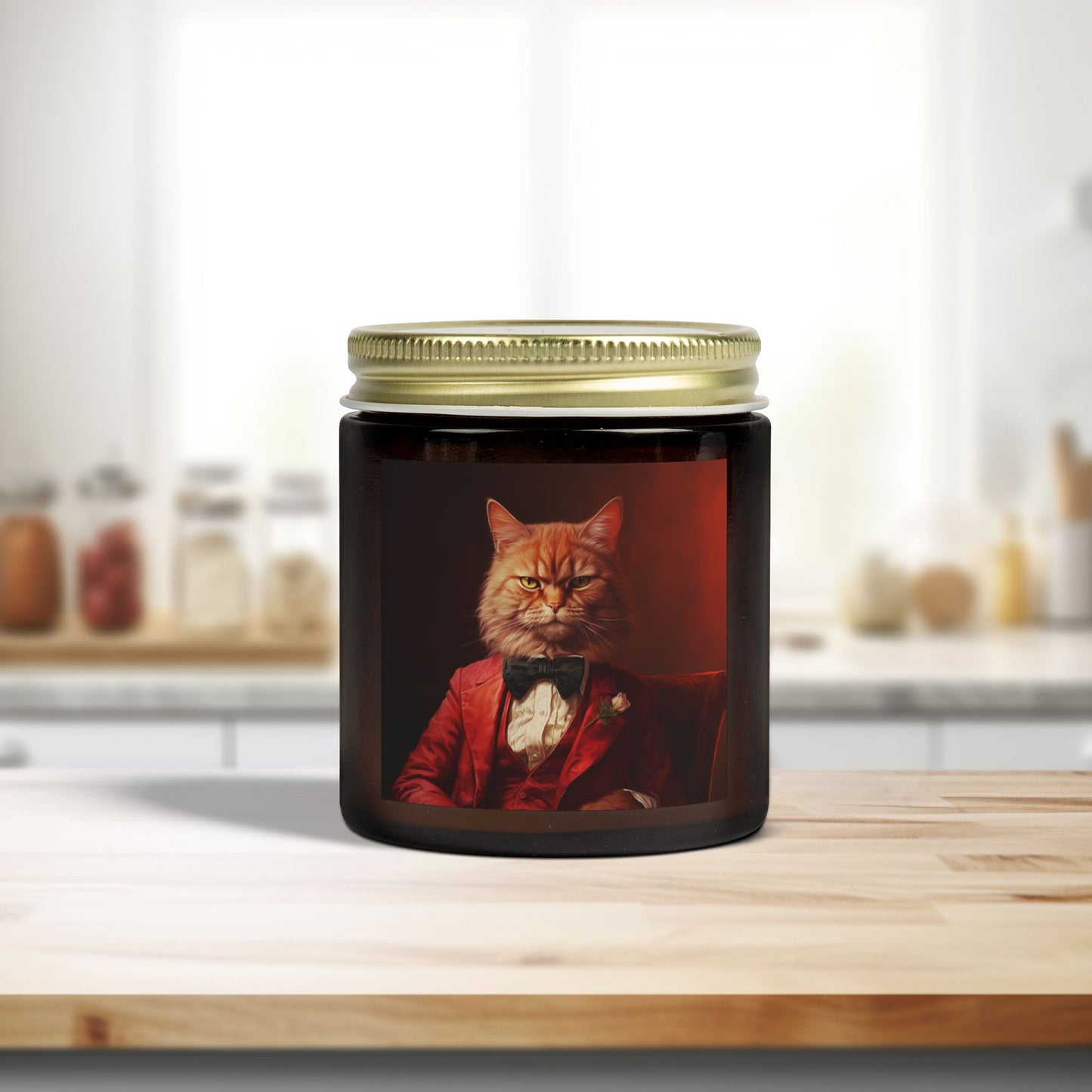 "Elegant Cat" - Eco-Friendly Scented Candle - Coconut Apricot Wax